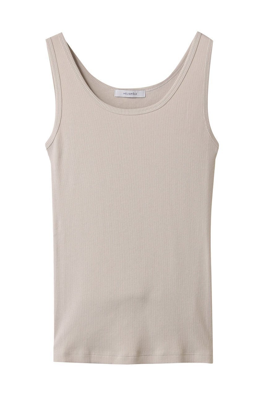 【エリオポール/heliopole】のリブタンクトップ インテリア・キッズ・メンズ・レディースファッション・服の通販 founy(ファニー) 　ファッション　Fashion　レディースファッション　Fashion for Women　トップス・カットソー　Cut & Sew Tops　キャミソール&ノースリーブ　Camisoles & Sleeveless Tops　シャツ・ブラウス・オフィスカジュアル　Elegant Blouses & Button-Ups　ロングTシャツ・Tシャツ　Longline T-Shirts & Tees　カットソー・ベーシックTシャツ　Cut-and-Sewn Tops / Stretch Tees & Basics　おすすめ　Recommended / Our Picks　キャミソール　Camisole, Spaghetti Strap Top　スクエア　Square, Square Shape　タンク　Tank Top, Sleeveless Top　デコルテ　Décolleté, Neckline　ベーシック　Basic, Essential　ベージュ|ID: prp329100004927490 ipo3291000000036973625