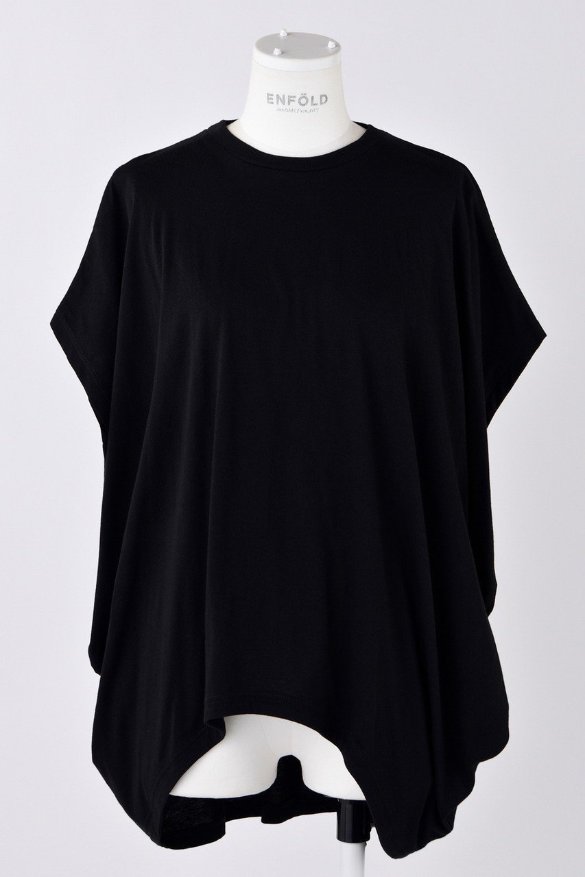 【エンフォルド/ENFOLD】のWING SNAPES T-SHIRT/Tシャツ インテリア・キッズ・メンズ・レディースファッション・服の通販 founy(ファニー) 　ファッション　Fashion　レディースファッション　Fashion for Women　トップス・カットソー　Cut & Sew Tops　シャツ・ブラウス・オフィスカジュアル　Elegant Blouses & Button-Ups　ロングTシャツ・Tシャツ　Longline T-Shirts & Tees　カットソー・ベーシックTシャツ　Cut-and-Sewn Tops / Stretch Tees & Basics　ショート　Short, Short Length　スリーブ　Sleeve, Long Sleeve / Short Sleeve　ブラック|ID: prp329100004927594 ipo3291000000036975154