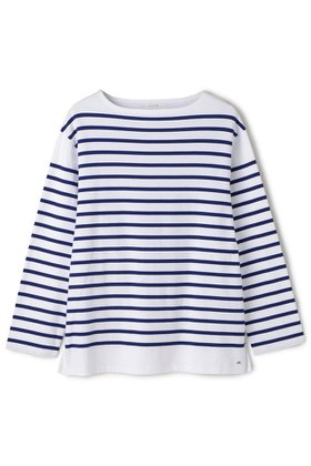 【ジェービーアタイア/J.B. ATTIRE】のCHAMB RY BASQUE SHIRT 大人の最旬トレンドファッション＆コーディネート founy(ファウニー) ファッション Fashion レディースファッション Fashion for Women トップス・カットソー Cut & Sew Tops シャツ・ブラウス・オフィスカジュアル Elegant Blouses & Button-Ups ロングTシャツ・Tシャツ Longline T-Shirts & Tees カットソー・ベーシックTシャツ Cut-and-Sewn Tops / Stretch Tees & Basics スリーブ Sleeve, Long Sleeve / Short Sleeve バスク Basque, Basque Style バランス Balance, Style Balance ボーダー Border, Stripe ロング Long, Long-Length 再入荷 Restock / Back in Stock |ID:prp329100004927598