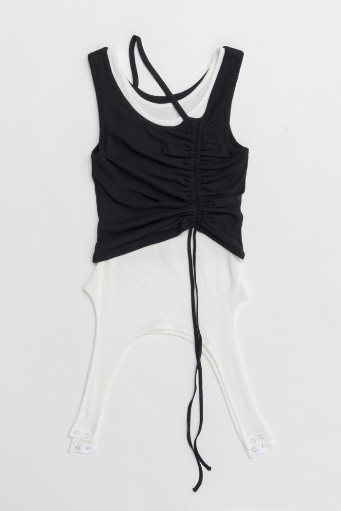 【プランク プロジェクト/PRANK PROJECT】の2ネックレイヤードタンク / 2 Neck Layered Tank インテリア・キッズ・メンズ・レディースファッション・服の通販 founy(ファニー) https://founy.com/ ファッション Fashion レディースファッション Fashion for Women トップス・カットソー Cut & Sew Tops キャミソール&ノースリーブ Camisoles & Sleeveless Tops シャツ・ブラウス・オフィスカジュアル Elegant Blouses & Button-Ups ロングTシャツ・Tシャツ Longline T-Shirts & Tees カットソー・ベーシックTシャツ Cut-and-Sewn Tops / Stretch Tees & Basics インナー Innerwear エアリー Airy Texture カットソー Cut and Sewn Top キャミソール Camisole, Spaghetti Strap Top タンク Tank Top, Sleeveless Top テレコ Ribbed, Rib Stitch |ID: prp329100004927615 ipo3291000000036975406