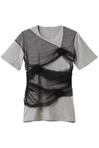 【メゾンスペシャル/MAISON SPECIAL】のFlower Motif Tulle Layered Tops/フラワーモチーフチュールレイヤードトップス 人気、トレンドファッション・服の通販 founy(ファニー) ファッション Fashion レディースファッション Fashion for Women トップス・カットソー Cut & Sew Tops シャツ・ブラウス・オフィスカジュアル Elegant Blouses & Button-Ups ロングTシャツ・Tシャツ Longline T-Shirts & Tees カットソー・ベーシックTシャツ Cut-and-Sewn Tops / Stretch Tees & Basics 花柄・フラワープリント・モチーフ Floral Prints & Motifs / Flower Pattern Tops シアー Sheer, See-Through ショート Short, Short Length シンプル Simple, Minimal ストレッチ Stretch, Stretchy Fabric スリーブ Sleeve, Long Sleeve / Short Sleeve フラワー Flower, Floral モチーフ Motif, Design Theme エレガント 上品 Elegant thumbnail GRY(グレー)|ID: prp329100004927652 ipo3291000000036975800