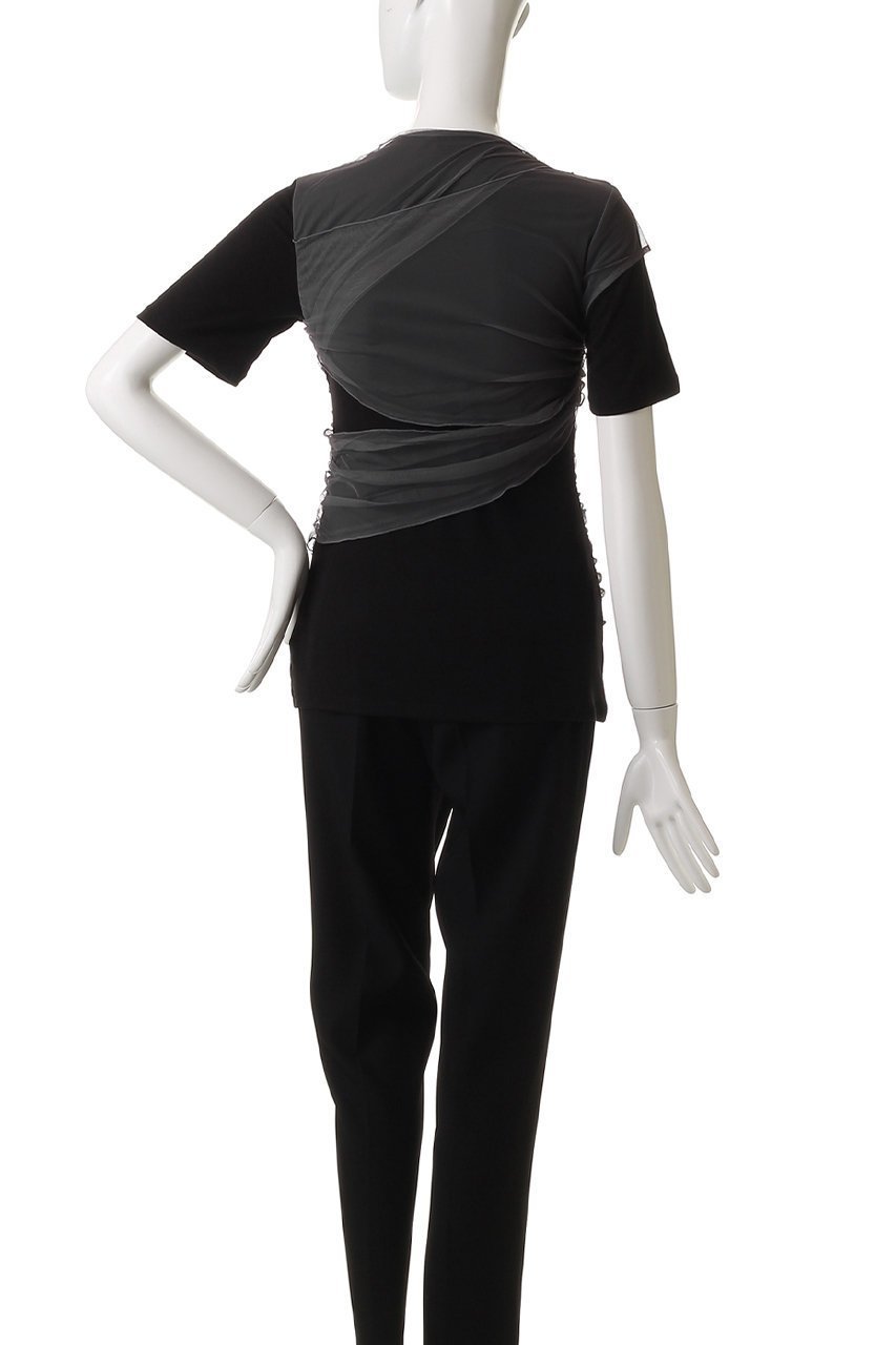 【メゾンスペシャル/MAISON SPECIAL】のFlower Motif Tulle Layered Tops/フラワーモチーフチュールレイヤードトップス 人気、トレンドファッション・服の通販 founy(ファニー) 　ファッション　Fashion　レディースファッション　Fashion for Women　トップス・カットソー　Cut & Sew Tops　シャツ・ブラウス・オフィスカジュアル　Elegant Blouses & Button-Ups　ロングTシャツ・Tシャツ　Longline T-Shirts & Tees　カットソー・ベーシックTシャツ　Cut-and-Sewn Tops / Stretch Tees & Basics　花柄・フラワープリント・モチーフ　Floral Prints & Motifs / Flower Pattern Tops　シアー　Sheer, See-Through　ショート　Short, Short Length　シンプル　Simple, Minimal　ストレッチ　Stretch, Stretchy Fabric　スリーブ　Sleeve, Long Sleeve / Short Sleeve　フラワー　Flower, Floral　モチーフ　Motif, Design Theme　エレガント 上品　Elegant　other-4|ID: prp329100004927652 ipo3291000000036975807