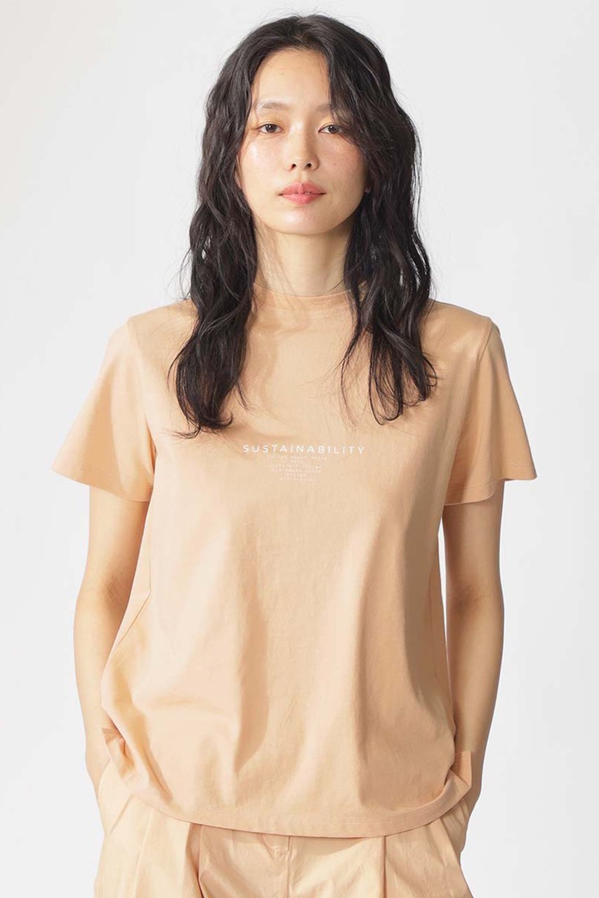 【エコアルフ/ECOALF】のSALCE Tシャツ / SALCEALF T-SHIRT WOMAN インテリア・キッズ・メンズ・レディースファッション・服の通販 founy(ファニー) 　ファッション　Fashion　レディースファッション　Fashion for Women　トップス・カットソー　Cut & Sew Tops　シャツ・ブラウス・オフィスカジュアル　Elegant Blouses & Button-Ups　ロングTシャツ・Tシャツ　Longline T-Shirts & Tees　カットソー・ベーシックTシャツ　Cut-and-Sewn Tops / Stretch Tees & Basics　なめらか　Smooth, Silky Texture　オーガニック　Organic Cotton　ショート　Short, Short Length　スリーブ　Sleeve, Long Sleeve / Short Sleeve　プリント　Print, Printed Pattern　オレンジ|ID: prp329100004927709 ipo3291000000036976421