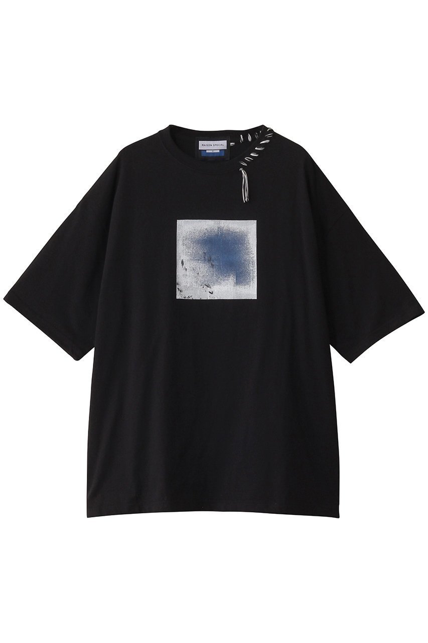 【メゾンスペシャル/MAISON SPECIAL】の【UNISEX】スクエアハンドプリントTシャツ(small square) インテリア・キッズ・メンズ・レディースファッション・服の通販 founy(ファニー) 　ファッション　Fashion　レディースファッション　Fashion for Women　トップス・カットソー　Cut & Sew Tops　シャツ・ブラウス・オフィスカジュアル　Elegant Blouses & Button-Ups　ロングTシャツ・Tシャツ　Longline T-Shirts & Tees　カットソー・ベーシックTシャツ　Cut-and-Sewn Tops / Stretch Tees & Basics　ユニセックス　Unisex, Genderless　ショート　Short, Short Length　シンプル　Simple, Minimal　スクエア　Square, Square Shape　スリーブ　Sleeve, Long Sleeve / Short Sleeve　フロント　Front, Front Design　プリント　Print, Printed Pattern　D.BLU(ダークブルー)|ID: prp329100004927781 ipo3291000000036977038