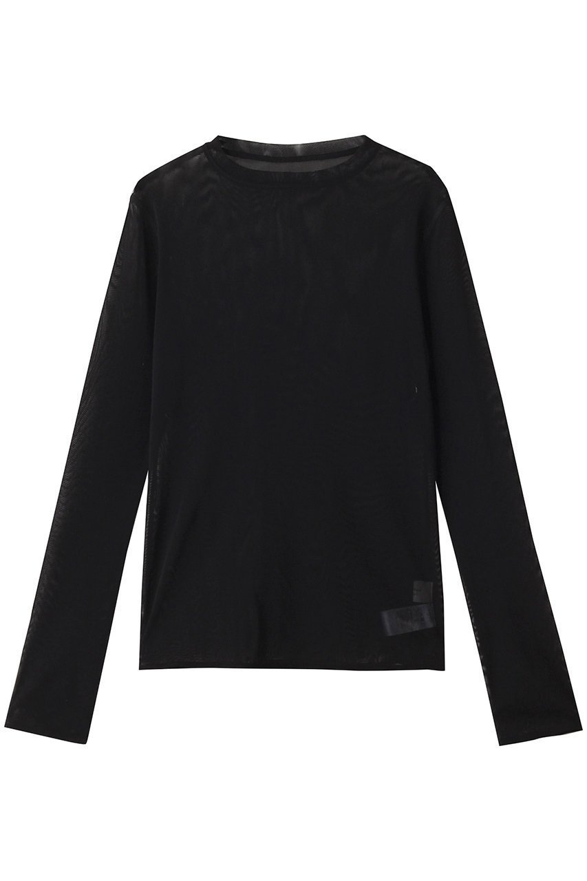 【ガリャルダガランテ/GALLARDAGALANTE】の【La nature linge】シアーチュールトップス インテリア・キッズ・メンズ・レディースファッション・服の通販 founy(ファニー) 　ファッション　Fashion　レディースファッション　Fashion for Women　トップス・カットソー　Cut & Sew Tops　シャツ・ブラウス・オフィスカジュアル　Elegant Blouses & Button-Ups　ロングTシャツ・Tシャツ　Longline T-Shirts & Tees　カットソー・ベーシックTシャツ　Cut-and-Sewn Tops / Stretch Tees & Basics　お家時間・ステイホーム　Stay Home / At Home　なめらか　Smooth, Silky Texture　インナー　Innerwear　コンパクト　Compact, Small Size　ジャケット　Jacket, Outerwear　スリーブ　Sleeve, Long Sleeve / Short Sleeve　チュール　Tulip, Tulip Motif　ベスト　Vest, Waistcoat　ベーシック　Basic, Essential　ロング　Long, Long-Length　再入荷　Restock / Back in Stock　ブラック|ID: prp329100004927855 ipo3291000000036977746