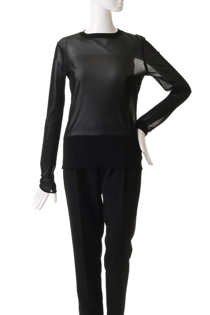 【ガリャルダガランテ/GALLARDAGALANTE】の【La nature linge】シアーチュールトップス 人気、トレンドファッション・服の通販 founy(ファニー) 　ファッション　Fashion　レディースファッション　Fashion for Women　トップス・カットソー　Cut & Sew Tops　シャツ・ブラウス・オフィスカジュアル　Elegant Blouses & Button-Ups　ロングTシャツ・Tシャツ　Longline T-Shirts & Tees　カットソー・ベーシックTシャツ　Cut-and-Sewn Tops / Stretch Tees & Basics　お家時間・ステイホーム　Stay Home / At Home　なめらか　Smooth, Silky Texture　インナー　Innerwear　コンパクト　Compact, Small Size　ジャケット　Jacket, Outerwear　スリーブ　Sleeve, Long Sleeve / Short Sleeve　チュール　Tulip, Tulip Motif　ベスト　Vest, Waistcoat　ベーシック　Basic, Essential　ロング　Long, Long-Length　再入荷　Restock / Back in Stock　other-2|ID: prp329100004927855 ipo3291000000036977748