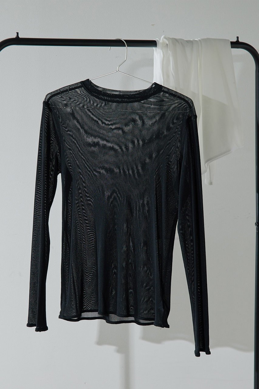 【ガリャルダガランテ/GALLARDAGALANTE】の【La nature linge】シアーチュールトップス 人気、トレンドファッション・服の通販 founy(ファニー) 　ファッション　Fashion　レディースファッション　Fashion for Women　トップス・カットソー　Cut & Sew Tops　シャツ・ブラウス・オフィスカジュアル　Elegant Blouses & Button-Ups　ロングTシャツ・Tシャツ　Longline T-Shirts & Tees　カットソー・ベーシックTシャツ　Cut-and-Sewn Tops / Stretch Tees & Basics　お家時間・ステイホーム　Stay Home / At Home　なめらか　Smooth, Silky Texture　インナー　Innerwear　コンパクト　Compact, Small Size　ジャケット　Jacket, Outerwear　スリーブ　Sleeve, Long Sleeve / Short Sleeve　チュール　Tulip, Tulip Motif　ベスト　Vest, Waistcoat　ベーシック　Basic, Essential　ロング　Long, Long-Length　再入荷　Restock / Back in Stock　other-6|ID: prp329100004927855 ipo3291000000036977756