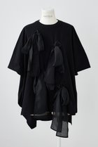 【エンフォルド/ENFOLD】のソフト天竺 リボンモチーフTシャツ 人気、トレンドファッション・服の通販 founy(ファニー) ファッション Fashion レディースファッション Fashion for Women トップス・カットソー Cut & Sew Tops シャツ・ブラウス・オフィスカジュアル Elegant Blouses & Button-Ups ロングTシャツ・Tシャツ Longline T-Shirts & Tees カットソー・ベーシックTシャツ Cut-and-Sewn Tops / Stretch Tees & Basics ギャザー Gathered, Ruffled ショート Short, Short Length スリーブ Sleeve, Long Sleeve / Short Sleeve バランス Balance, Style Balance モチーフ Motif, Design Theme リボン Ribbon, Bow ルーズ Loose, Oversized thumbnail ブラック|ID: prp329100004927865 ipo3291000000036977828