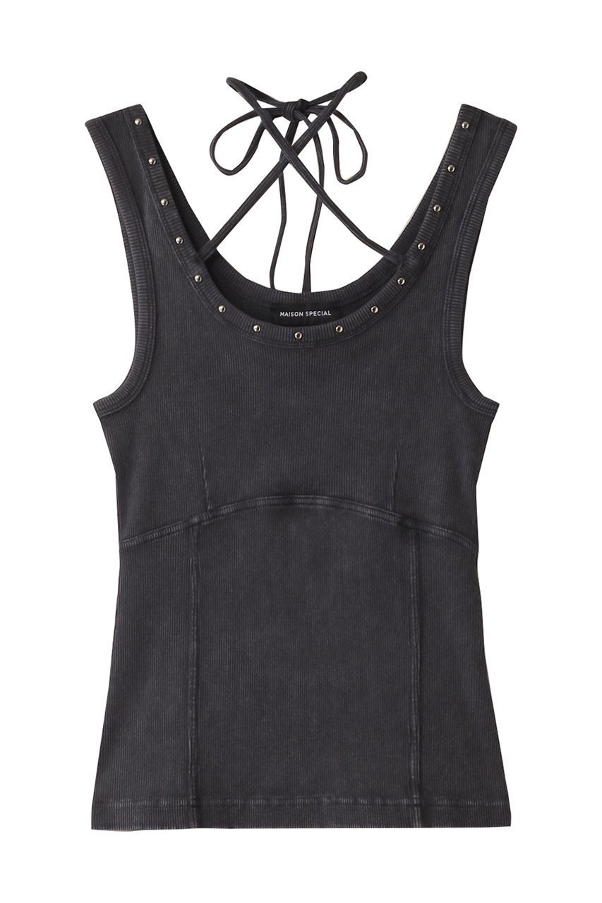 【メゾンスペシャル/MAISON SPECIAL】のPigment Processing Studs Tank Top/ピグメントスタッズタンクトップ インテリア・キッズ・メンズ・レディースファッション・服の通販 founy(ファニー) 　ファッション　Fashion　レディースファッション　Fashion for Women　トップス・カットソー　Cut & Sew Tops　キャミソール&ノースリーブ　Camisoles & Sleeveless Tops　シャツ・ブラウス・オフィスカジュアル　Elegant Blouses & Button-Ups　ロングTシャツ・Tシャツ　Longline T-Shirts & Tees　カットソー・ベーシックTシャツ　Cut-and-Sewn Tops / Stretch Tees & Basics　キャミソール　Camisole, Spaghetti Strap Top　コルセット　Corset, Bustier　スタッズ　Studs, Metal Accents　タンク　Tank Top, Sleeveless Top　トレンド　Trend, Trending Now　ヴィンテージ　Vintage Style　GRY(グレー)|ID: prp329100004927894 ipo3291000000036978029