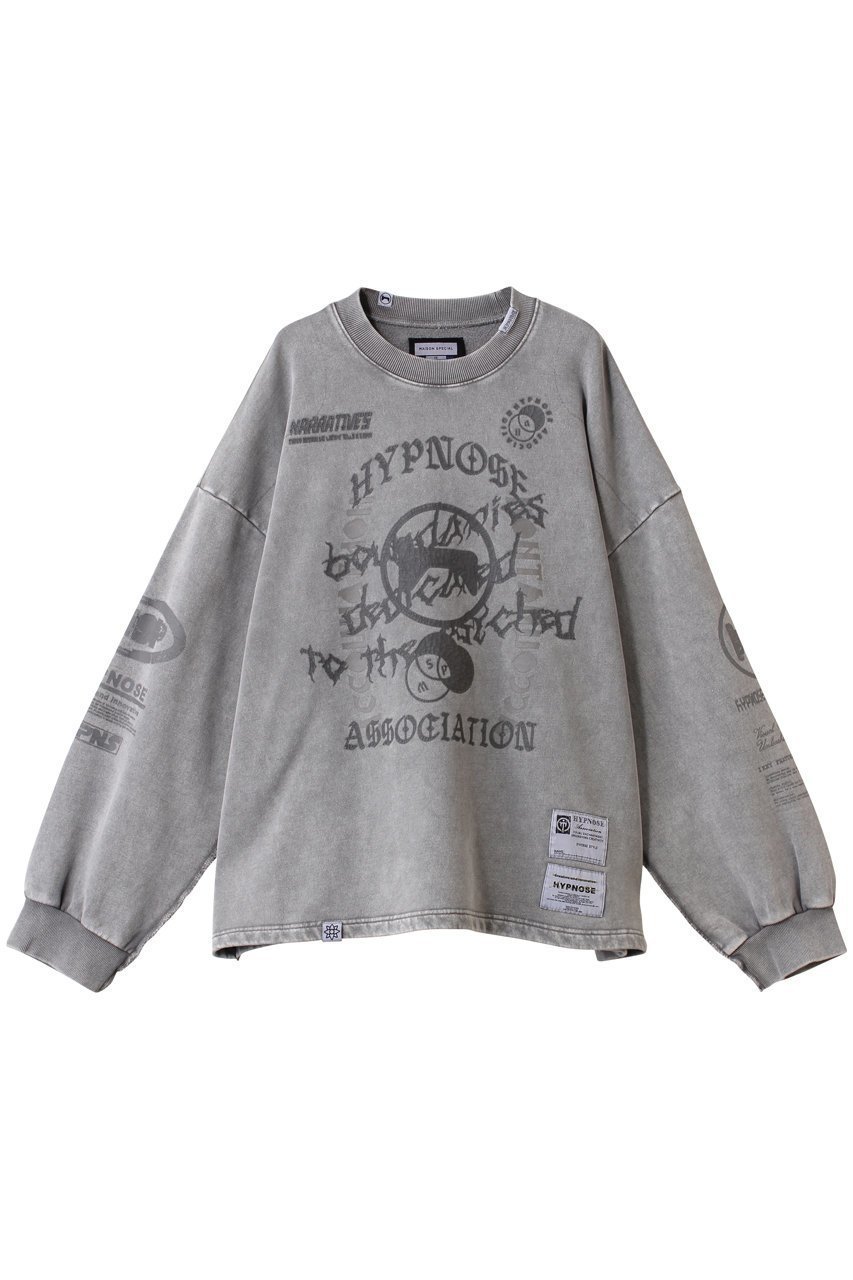 【メゾンスペシャル/MAISON SPECIAL】の【UNISEX】HYPNOSE加工スウェットクルー 肩ステッチ インテリア・キッズ・メンズ・レディースファッション・服の通販 founy(ファニー) 　ファッション　Fashion　レディースファッション　Fashion for Women　トップス・カットソー　Cut & Sew Tops　シャツ・ブラウス・オフィスカジュアル　Elegant Blouses & Button-Ups　レディースパーカー・カジュアルフーディー　Casual Hoodies & Sweatshirts　ロングTシャツ・Tシャツ　Longline T-Shirts & Tees　スウェット・クルーネックトップス　Sweatshirts & Crewnecks / Relaxed Fit Sweat Tops　カットソー・ベーシックTシャツ　Cut-and-Sewn Tops / Stretch Tees & Basics　ユニセックス　Unisex, Genderless　ウォッシュ　Washed Finish　デニム　Denim, Jeans Material　L.GRY(ライトグレー)|ID: prp329100004927899 ipo3291000000036978055