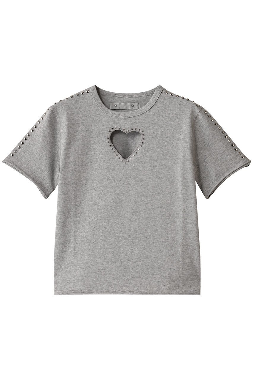 【プランク プロジェクト/PRANK PROJECT】のハートスタッズTEE / Heart Stud Tee インテリア・キッズ・メンズ・レディースファッション・服の通販 founy(ファニー) 　ファッション　Fashion　レディースファッション　Fashion for Women　トップス・カットソー　Cut & Sew Tops　キャミソール&ノースリーブ　Camisoles & Sleeveless Tops　シャツ・ブラウス・オフィスカジュアル　Elegant Blouses & Button-Ups　ロングTシャツ・Tシャツ　Longline T-Shirts & Tees　カットソー・ベーシックTシャツ　Cut-and-Sewn Tops / Stretch Tees & Basics　インナー　Innerwear　キャミソール　Camisole, Spaghetti Strap Top　コンパクト　Compact, Small Size　ジャケット　Jacket, Outerwear　スタッズ　Studs, Metal Accents　タンク　Tank Top, Sleeveless Top　GRY(グレー)|ID: prp329100004927946 ipo3291000000036978445