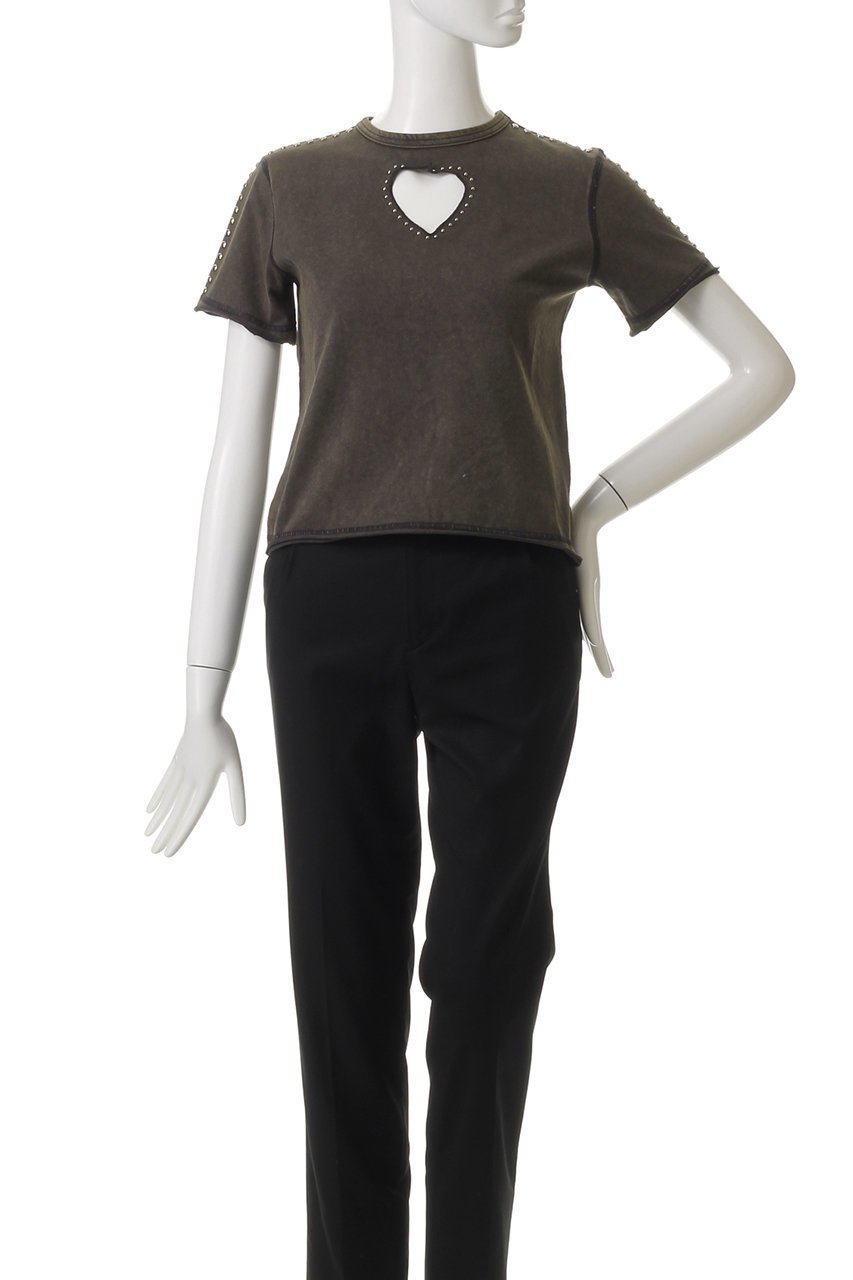 【プランク プロジェクト/PRANK PROJECT】のハートスタッズTEE / Heart Stud Tee 人気、トレンドファッション・服の通販 founy(ファニー) 　ファッション　Fashion　レディースファッション　Fashion for Women　トップス・カットソー　Cut & Sew Tops　キャミソール&ノースリーブ　Camisoles & Sleeveless Tops　シャツ・ブラウス・オフィスカジュアル　Elegant Blouses & Button-Ups　ロングTシャツ・Tシャツ　Longline T-Shirts & Tees　カットソー・ベーシックTシャツ　Cut-and-Sewn Tops / Stretch Tees & Basics　インナー　Innerwear　キャミソール　Camisole, Spaghetti Strap Top　コンパクト　Compact, Small Size　ジャケット　Jacket, Outerwear　スタッズ　Studs, Metal Accents　タンク　Tank Top, Sleeveless Top　other-2|ID: prp329100004927946 ipo3291000000036978449