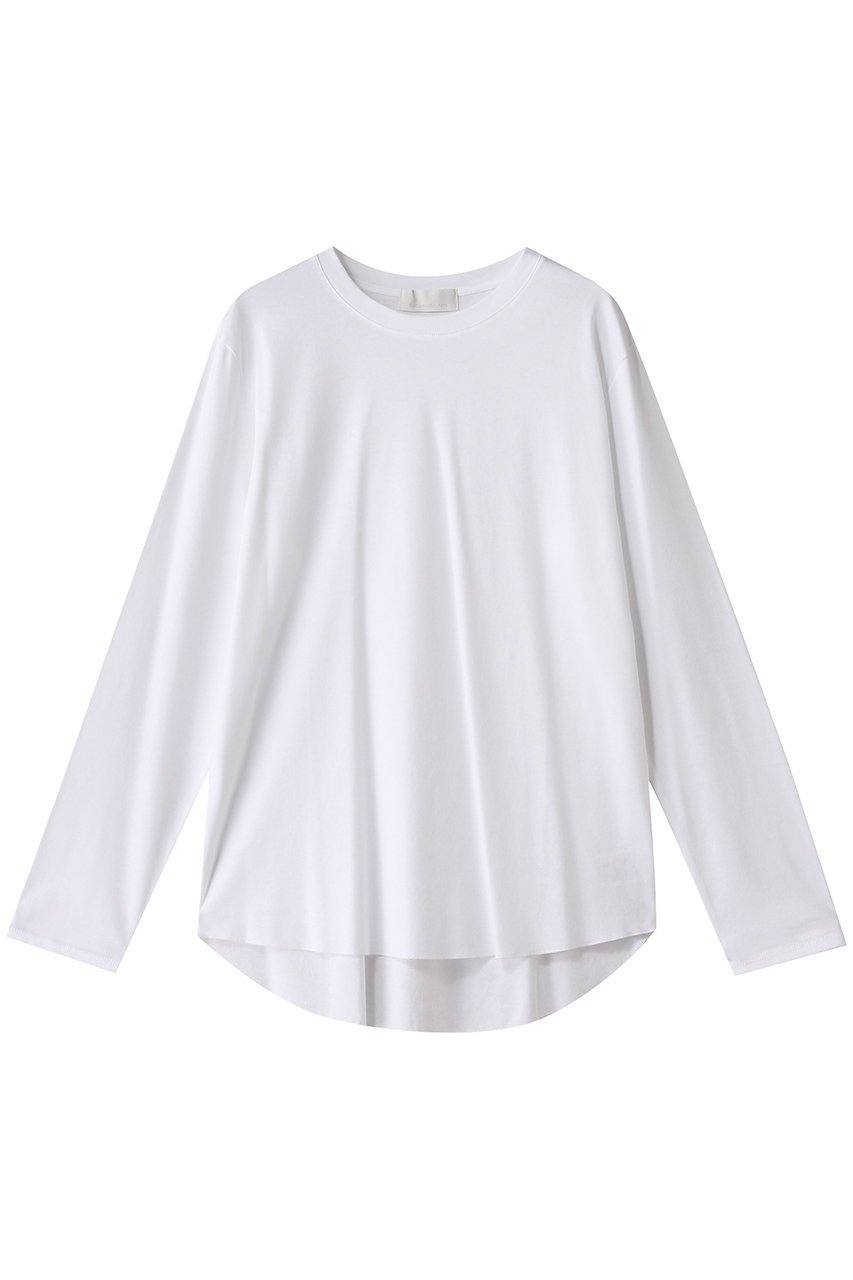 【ガリャルダガランテ/GALLARDAGALANTE】のNEWラウンドヘムロンTee インテリア・キッズ・メンズ・レディースファッション・服の通販 founy(ファニー) 　ファッション　Fashion　レディースファッション　Fashion for Women　トップス・カットソー　Cut & Sew Tops　シャツ・ブラウス・オフィスカジュアル　Elegant Blouses & Button-Ups　ロングTシャツ・Tシャツ　Longline T-Shirts & Tees　カットソー・ベーシックTシャツ　Cut-and-Sewn Tops / Stretch Tees & Basics　おすすめ　Recommended / Our Picks　カットソー　Cut and Sewn Top　シンプル　Simple, Minimal　スウェット / スエット　Sweatshirt, Sweatwear　スリーブ　Sleeve, Long Sleeve / Short Sleeve　ラウンド　Round, Round Neck　ロング　Long, Long-Length　ホワイト|ID: prp329100004927957 ipo3291000000036978575