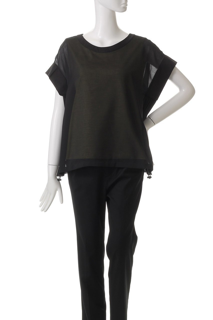 【ピアッカセッテ/ph7+】のドローストリングプルオーバー 人気、トレンドファッション・服の通販 founy(ファニー) 　ファッション　Fashion　レディースファッション　Fashion for Women　トップス・カットソー　Cut & Sew Tops　シャツ・ブラウス・オフィスカジュアル　Elegant Blouses & Button-Ups　ロングTシャツ・Tシャツ　Longline T-Shirts & Tees　カジュアルプルオーバー・ニットトップス　Pullovers & Knit Tops / Casual Pullovers　カットソー・ベーシックTシャツ　Cut-and-Sewn Tops / Stretch Tees & Basics　ギャザー　Gathered, Ruffled　シアー　Sheer, See-Through　ショート　Short, Short Length　スリーブ　Sleeve, Long Sleeve / Short Sleeve　ドッキング　Docking, Mixed Material　ハーフ　Half, Half-Length　夏　Summer　春　Spring　S/S・春夏　SS, Spring/Summer, Warm Season　other-2|ID: prp329100004927961 ipo3291000000036978611