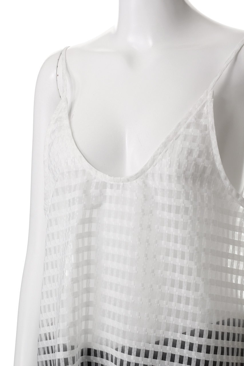 【ガリャルダガランテ/GALLARDAGALANTE】のシースルーチェックキャミ 人気、トレンドファッション・服の通販 founy(ファニー) 　ファッション　Fashion　レディースファッション　Fashion for Women　トップス・カットソー　Cut & Sew Tops　キャミソール&ノースリーブ　Camisoles & Sleeveless Tops　シャツ・ブラウス・オフィスカジュアル　Elegant Blouses & Button-Ups　ロングTシャツ・Tシャツ　Longline T-Shirts & Tees　カットソー・ベーシックTシャツ　Cut-and-Sewn Tops / Stretch Tees & Basics　キャミソール　Camisole, Spaghetti Strap Top　ギンガム　Gingham, Gingham Fabric　シアー　Sheer, See-Through　タンク　Tank Top, Sleeveless Top　チェック　Check, Plaid, Tartan　ラップ　Wrap, Wrap Design　other-5|ID: prp329100004927992 ipo3291000000036978872