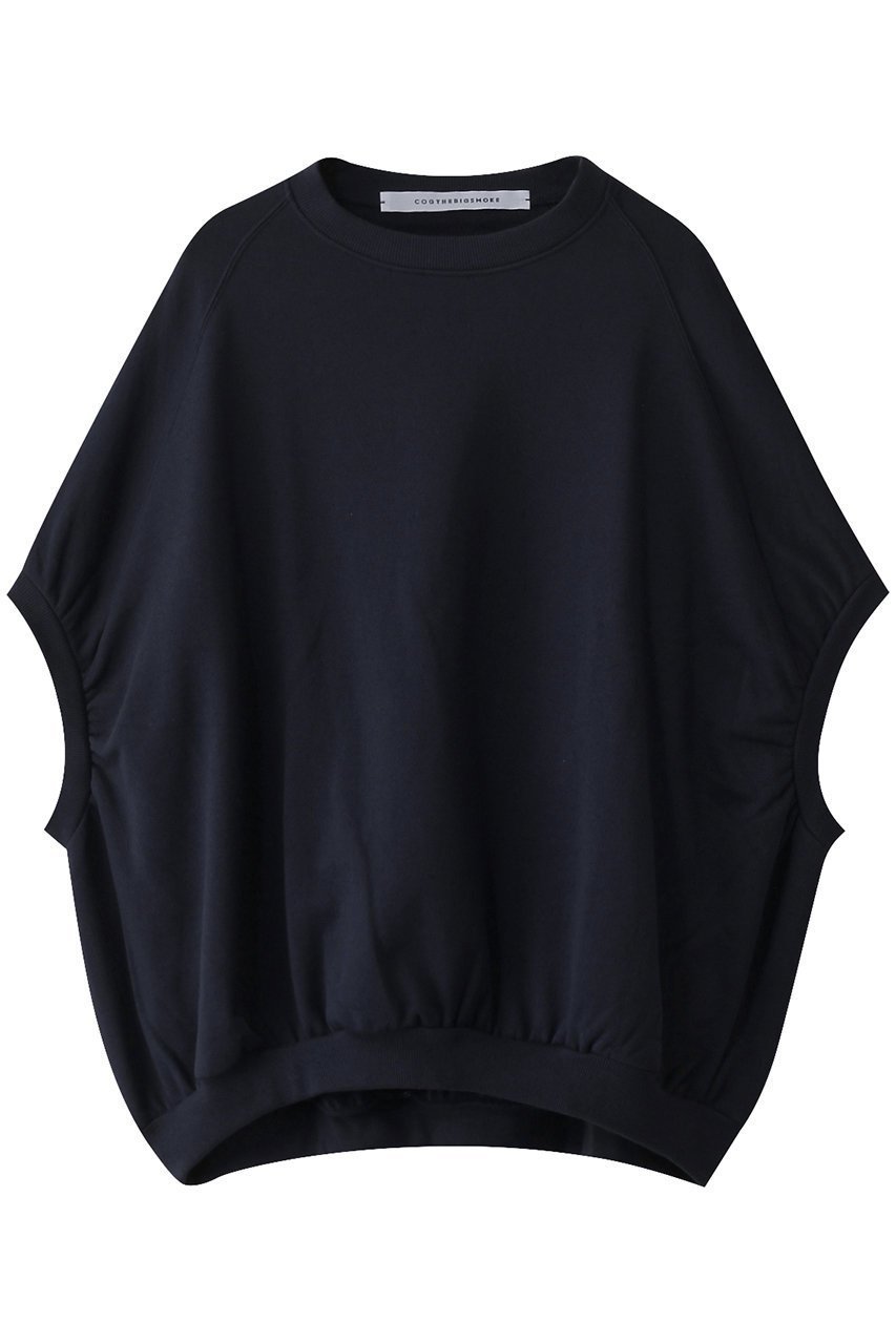 【マルティニーク/martinique】の【COGTHEBIGSMOKE】トップス インテリア・キッズ・メンズ・レディースファッション・服の通販 founy(ファニー) 　ファッション　Fashion　レディースファッション　Fashion for Women　トップス・カットソー　Cut & Sew Tops　シャツ・ブラウス・オフィスカジュアル　Elegant Blouses & Button-Ups　ロングTシャツ・Tシャツ　Longline T-Shirts & Tees　カットソー・ベーシックTシャツ　Cut-and-Sewn Tops / Stretch Tees & Basics　カットソー　Cut and Sewn Top　ギャザー　Gathered, Ruffled　ショート　Short, Short Length　シンプル　Simple, Minimal　スリーブ　Sleeve, Long Sleeve / Short Sleeve　モダン　Modern, Contemporary　リラックス　Relax, Relaxed Fit　ネイビー|ID: prp329100004928002 ipo3291000000036978963