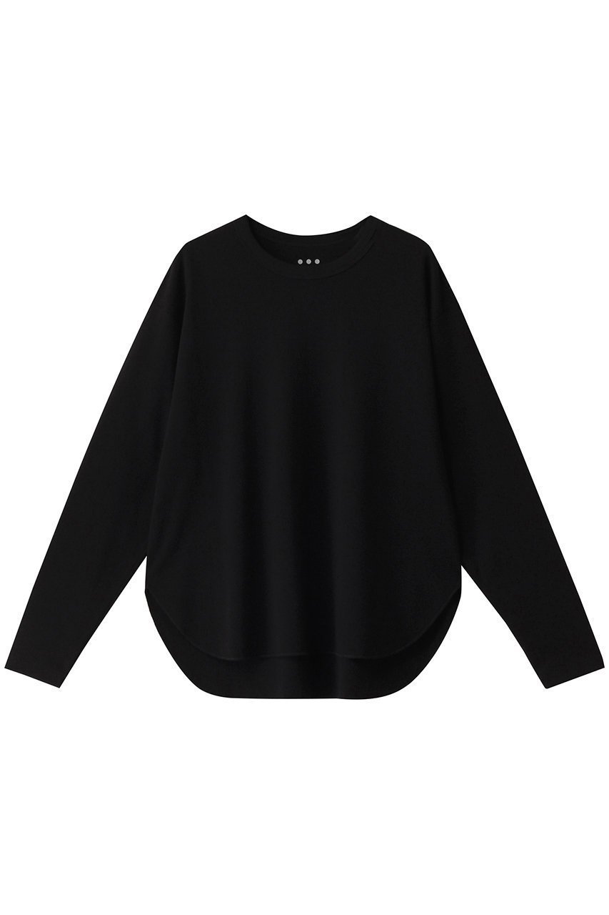 【スリー ドッツ/three dots】のライトスビン ロングスリーブT インテリア・キッズ・メンズ・レディースファッション・服の通販 founy(ファニー) 　ファッション　Fashion　レディースファッション　Fashion for Women　トップス・カットソー　Cut & Sew Tops　シャツ・ブラウス・オフィスカジュアル　Elegant Blouses & Button-Ups　ロングTシャツ・Tシャツ　Longline T-Shirts & Tees　カットソー・ベーシックTシャツ　Cut-and-Sewn Tops / Stretch Tees & Basics　なめらか　Smooth, Silky Texture　ショルダー　Shoulder, Shoulder Strap　シンプル　Simple, Minimal　スリーブ　Sleeve, Long Sleeve / Short Sleeve　ドロップ　Drop Shoulder, Dropped Style　ラウンド　Round, Round Neck　リラックス　Relax, Relaxed Fit　ロング　Long, Long-Length　ブラック|ID: prp329100004928012 ipo3291000000036979074