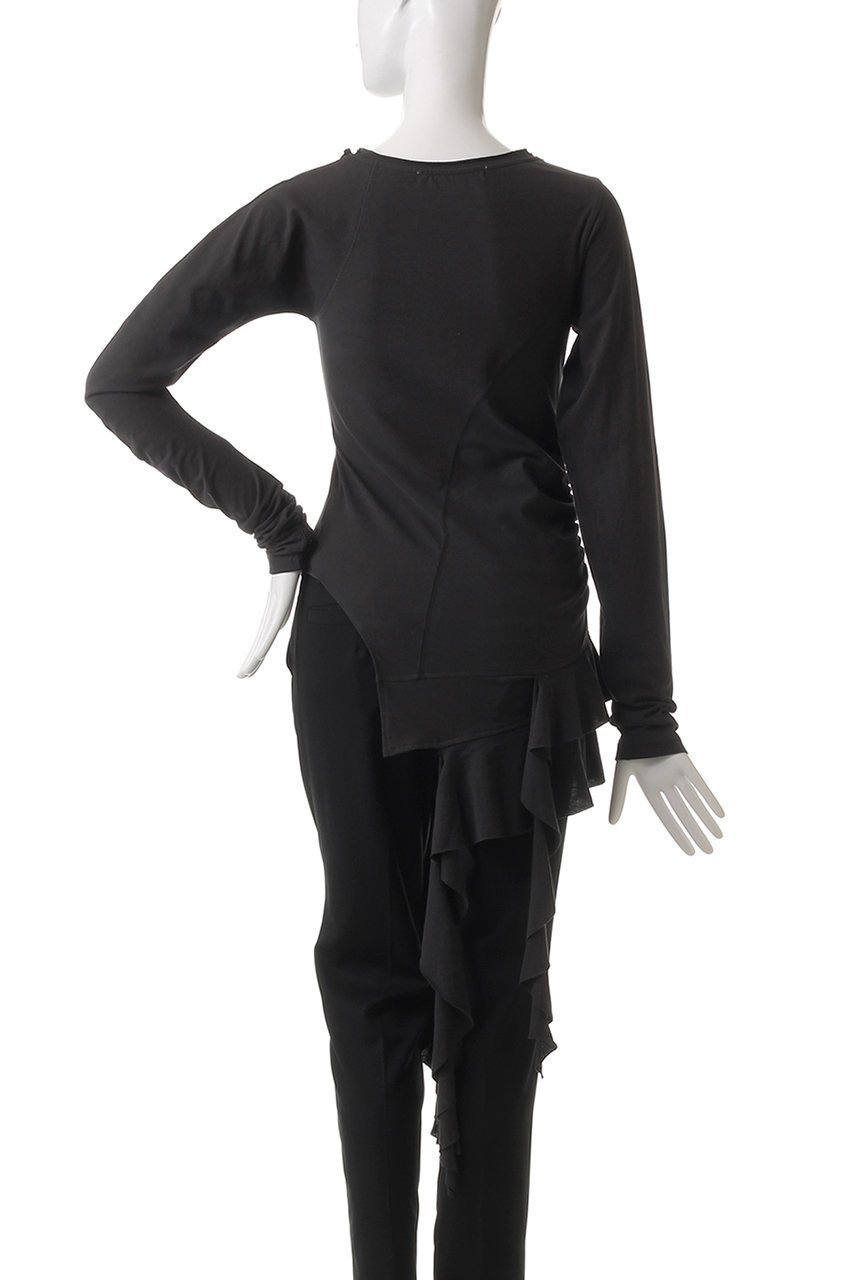 【プランク プロジェクト/PRANK PROJECT】のラッフルヘムアシメトップ / Ruffle Hem Asymmetric Top 人気、トレンドファッション・服の通販 founy(ファニー) 　ファッション　Fashion　レディースファッション　Fashion for Women　トップス・カットソー　Cut & Sew Tops　シャツ・ブラウス・オフィスカジュアル　Elegant Blouses & Button-Ups　ロングTシャツ・Tシャツ　Longline T-Shirts & Tees　カットソー・ベーシックTシャツ　Cut-and-Sewn Tops / Stretch Tees & Basics　おすすめ　Recommended / Our Picks　アシンメトリー　Asymmetrical Style　コンパクト　Compact, Small Size　スリーブ　Sleeve, Long Sleeve / Short Sleeve　チュニック　Tunic, Long Top　ツイル　Twist, Twisted Detail　デニム　Denim, Jeans Material　パターン　Pattern, Design Print　フロント　Front, Front Design　ボトム　Bottoms, Lower Wear　ロング　Long, Long-Length　other-4|ID: prp329100004928017 ipo3291000000036979125