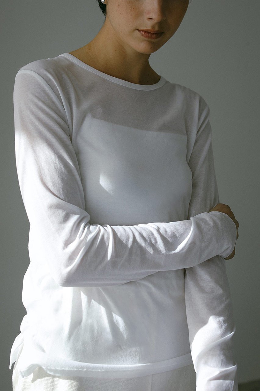 【ハー/HER.】のシアーカットソー 人気、トレンドファッション・服の通販 founy(ファニー) 　ファッション　Fashion　レディースファッション　Fashion for Women　トップス・カットソー　Cut & Sew Tops　シャツ・ブラウス・オフィスカジュアル　Elegant Blouses & Button-Ups　ロングTシャツ・Tシャツ　Longline T-Shirts & Tees　カットソー・ベーシックTシャツ　Cut-and-Sewn Tops / Stretch Tees & Basics　カットソー　Cut and Sewn Top　シアー　Sheer, See-Through　スリーブ　Sleeve, Long Sleeve / Short Sleeve　ロング　Long, Long-Length　春　Spring　other-7|ID: prp329100004928053 ipo3291000000036979495