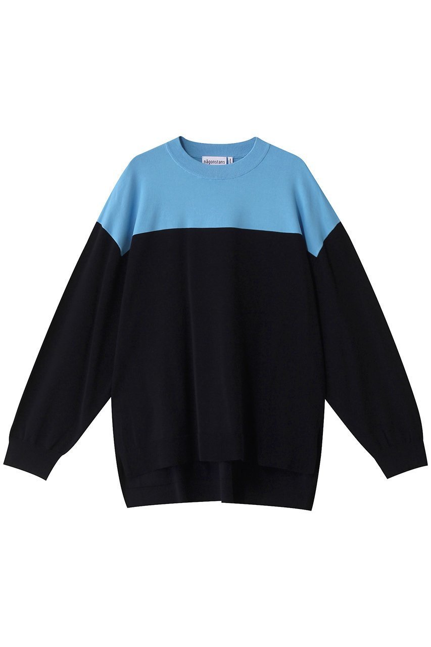 【ナゴンスタンス/nagonstans】のBi-color P.O/プルオーバー インテリア・キッズ・メンズ・レディースファッション・服の通販 founy(ファニー) 　ファッション　Fashion　レディースファッション　Fashion for Women　トップス・カットソー　Cut & Sew Tops　シャツ・ブラウス・オフィスカジュアル　Elegant Blouses & Button-Ups　ロングTシャツ・Tシャツ　Longline T-Shirts & Tees　カジュアルプルオーバー・ニットトップス　Pullovers & Knit Tops / Casual Pullovers　カットソー・ベーシックTシャツ　Cut-and-Sewn Tops / Stretch Tees & Basics　スリット　Slit, Slit Detail　スリーブ　Sleeve, Long Sleeve / Short Sleeve　ルーズ　Loose, Oversized　ロング　Long, Long-Length　Space|ID: prp329100004928068 ipo3291000000036979610