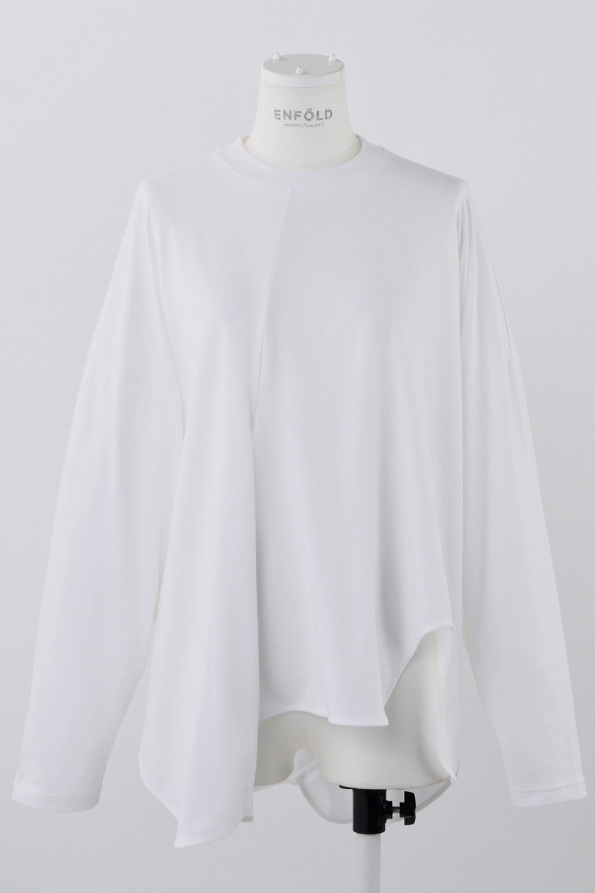 【エンフォルド/ENFOLD】のスビン天竺 アシンメドレープロンT インテリア・キッズ・メンズ・レディースファッション・服の通販 founy(ファニー) 　ファッション　Fashion　レディースファッション　Fashion for Women　トップス・カットソー　Cut & Sew Tops　シャツ・ブラウス・オフィスカジュアル　Elegant Blouses & Button-Ups　ロングTシャツ・Tシャツ　Longline T-Shirts & Tees　カットソー・ベーシックTシャツ　Cut-and-Sewn Tops / Stretch Tees & Basics　アシンメトリー　Asymmetrical Style　スリーブ　Sleeve, Long Sleeve / Short Sleeve　リラックス　Relax, Relaxed Fit　ロング　Long, Long-Length　ワイド　Wide, Wide Fit　ホワイト|ID: prp329100004928083 ipo3291000000036979718