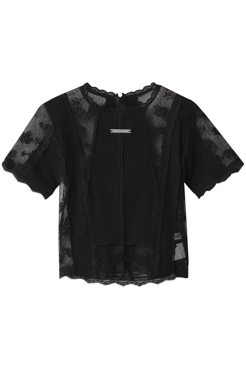 【プランク プロジェクト/PRANK PROJECT】のレース&リブトップ / Lace & Rib Top 人気、トレンドファッション・服の通販 founy(ファニー) 　ファッション　Fashion　レディースファッション　Fashion for Women　トップス・カットソー　Cut & Sew Tops　シャツ・ブラウス・オフィスカジュアル　Elegant Blouses & Button-Ups　ロングTシャツ・Tシャツ　Longline T-Shirts & Tees　カットソー・ベーシックTシャツ　Cut-and-Sewn Tops / Stretch Tees & Basics　インナー　Innerwear　コンパクト　Compact, Small Size　ショート　Short, Short Length　ストレッチ　Stretch, Stretchy Fabric　スリーブ　Sleeve, Long Sleeve / Short Sleeve　トリミング　Trimming, Decorative Edge　ドッキング　Docking, Mixed Material　レース　Lace, Lace Fabric　切替　Switching, Contrast Panel　 other-1|ID: prp329100004928123 ipo3291000000036980103