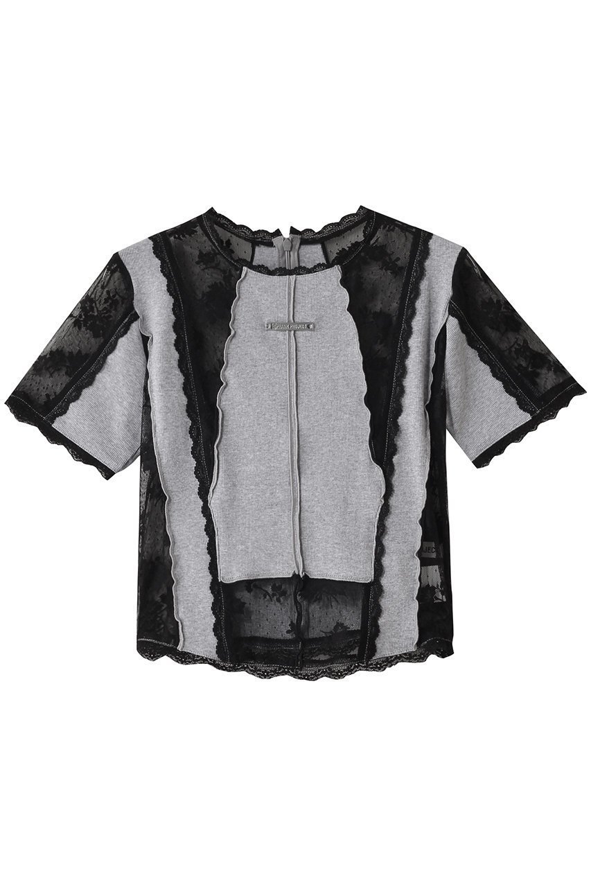 【プランク プロジェクト/PRANK PROJECT】のレース&リブトップ / Lace & Rib Top インテリア・キッズ・メンズ・レディースファッション・服の通販 founy(ファニー) 　ファッション　Fashion　レディースファッション　Fashion for Women　トップス・カットソー　Cut & Sew Tops　シャツ・ブラウス・オフィスカジュアル　Elegant Blouses & Button-Ups　ロングTシャツ・Tシャツ　Longline T-Shirts & Tees　カットソー・ベーシックTシャツ　Cut-and-Sewn Tops / Stretch Tees & Basics　インナー　Innerwear　コンパクト　Compact, Small Size　ショート　Short, Short Length　ストレッチ　Stretch, Stretchy Fabric　スリーブ　Sleeve, Long Sleeve / Short Sleeve　トリミング　Trimming, Decorative Edge　ドッキング　Docking, Mixed Material　レース　Lace, Lace Fabric　切替　Switching, Contrast Panel　MLT(マルチカラー)|ID: prp329100004928123 ipo3291000000036980106