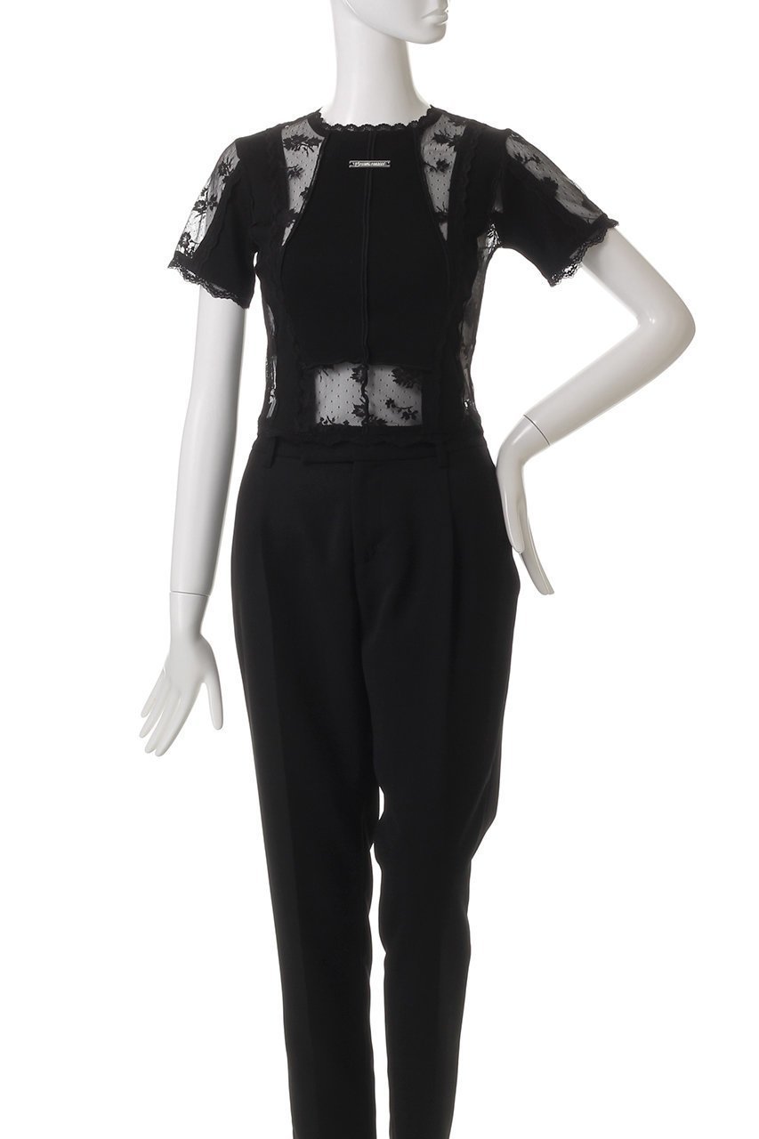 【プランク プロジェクト/PRANK PROJECT】のレース&リブトップ / Lace & Rib Top 人気、トレンドファッション・服の通販 founy(ファニー) 　ファッション　Fashion　レディースファッション　Fashion for Women　トップス・カットソー　Cut & Sew Tops　シャツ・ブラウス・オフィスカジュアル　Elegant Blouses & Button-Ups　ロングTシャツ・Tシャツ　Longline T-Shirts & Tees　カットソー・ベーシックTシャツ　Cut-and-Sewn Tops / Stretch Tees & Basics　インナー　Innerwear　コンパクト　Compact, Small Size　ショート　Short, Short Length　ストレッチ　Stretch, Stretchy Fabric　スリーブ　Sleeve, Long Sleeve / Short Sleeve　トリミング　Trimming, Decorative Edge　ドッキング　Docking, Mixed Material　レース　Lace, Lace Fabric　切替　Switching, Contrast Panel　other-2|ID: prp329100004928123 ipo3291000000036980110