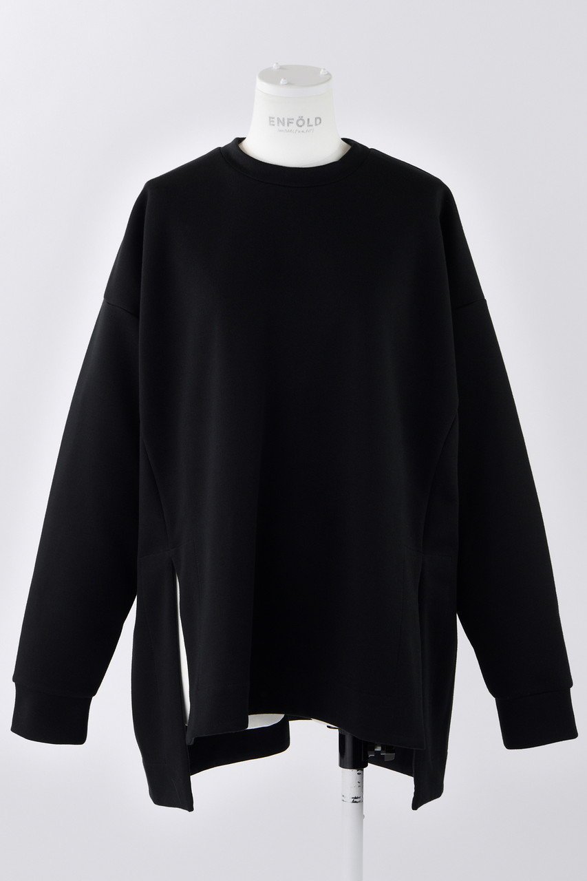 【エンフォルド/ENFOLD】のダンボール スクエアBOX P.O/プルオーバー インテリア・キッズ・メンズ・レディースファッション・服の通販 founy(ファニー) 　ファッション　Fashion　レディースファッション　Fashion for Women　トップス・カットソー　Cut & Sew Tops　シャツ・ブラウス・オフィスカジュアル　Elegant Blouses & Button-Ups　ロングTシャツ・Tシャツ　Longline T-Shirts & Tees　カジュアルプルオーバー・ニットトップス　Pullovers & Knit Tops / Casual Pullovers　カットソー・ベーシックTシャツ　Cut-and-Sewn Tops / Stretch Tees & Basics　カットソー　Cut and Sewn Top　スクエア　Square, Square Shape　スリーブ　Sleeve, Long Sleeve / Short Sleeve　ロング　Long, Long-Length　ブラック|ID: prp329100004928136 ipo3291000000036980208