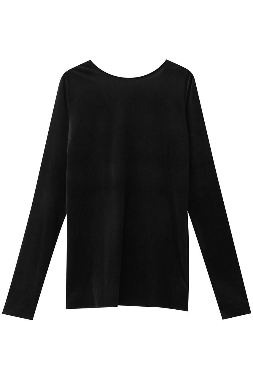 【ウィムガゼット/Whim Gazette】のシアーベロアバックシャンカットソー インテリア・キッズ・メンズ・レディースファッション・服の通販 founy(ファニー) 　ファッション　Fashion　レディースファッション　Fashion for Women　トップス・カットソー　Cut & Sew Tops　シャツ・ブラウス・オフィスカジュアル　Elegant Blouses & Button-Ups　ロングTシャツ・Tシャツ　Longline T-Shirts & Tees　カットソー・ベーシックTシャツ　Cut-and-Sewn Tops / Stretch Tees & Basics　ベロアトップス　Velour Tops / Velvet-Look Items　おすすめ　Recommended / Our Picks　カットソー　Cut and Sewn Top　キャミワンピース　Cami Dress, Slip Dress　シアー　Sheer, See-Through　ショート　Short, Short Length　シンプル　Simple, Minimal　スリーブ　Sleeve, Long Sleeve / Short Sleeve　ベロア　Velour, Soft Velvet　ブラック|ID: prp329100004928145 ipo3291000000036980288