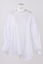 【エンフォルド/ENFOLD】のソフト天竺 ギャザーモチーフロンT 人気、トレンドファッション・服の通販 founy(ファニー) ファッション Fashion レディースファッション Fashion for Women トップス・カットソー Cut & Sew Tops シャツ・ブラウス・オフィスカジュアル Elegant Blouses & Button-Ups ロングTシャツ・Tシャツ Longline T-Shirts & Tees カットソー・ベーシックTシャツ Cut-and-Sewn Tops / Stretch Tees & Basics インナー Innerwear ギャザー Gathered, Ruffled スリーブ Sleeve, Long Sleeve / Short Sleeve ベスト Vest, Waistcoat モチーフ Motif, Design Theme ロング Long, Long-Length thumbnail ホワイト|ID: prp329100004928152 ipo3291000000036980391