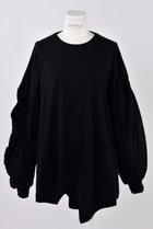 【エンフォルド/ENFOLD】のソフト天竺 ギャザーモチーフロンT 人気、トレンドファッション・服の通販 founy(ファニー) ファッション Fashion レディースファッション Fashion for Women トップス・カットソー Cut & Sew Tops シャツ・ブラウス・オフィスカジュアル Elegant Blouses & Button-Ups ロングTシャツ・Tシャツ Longline T-Shirts & Tees カットソー・ベーシックTシャツ Cut-and-Sewn Tops / Stretch Tees & Basics インナー Innerwear ギャザー Gathered, Ruffled スリーブ Sleeve, Long Sleeve / Short Sleeve ベスト Vest, Waistcoat モチーフ Motif, Design Theme ロング Long, Long-Length thumbnail ブラック|ID: prp329100004928152 ipo3291000000036980393