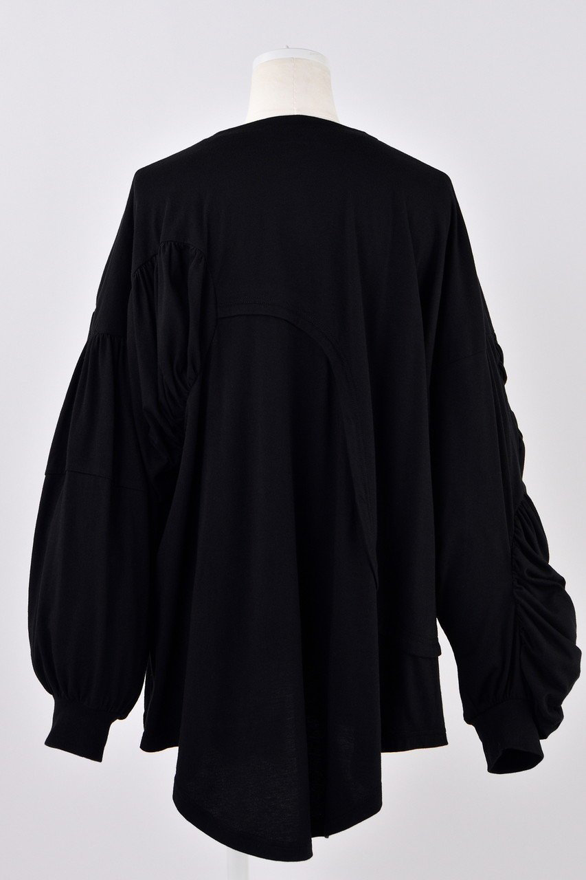 【エンフォルド/ENFOLD】のソフト天竺 ギャザーモチーフロンT 人気、トレンドファッション・服の通販 founy(ファニー) 　ファッション　Fashion　レディースファッション　Fashion for Women　トップス・カットソー　Cut & Sew Tops　シャツ・ブラウス・オフィスカジュアル　Elegant Blouses & Button-Ups　ロングTシャツ・Tシャツ　Longline T-Shirts & Tees　カットソー・ベーシックTシャツ　Cut-and-Sewn Tops / Stretch Tees & Basics　インナー　Innerwear　ギャザー　Gathered, Ruffled　スリーブ　Sleeve, Long Sleeve / Short Sleeve　ベスト　Vest, Waistcoat　モチーフ　Motif, Design Theme　ロング　Long, Long-Length　other-3|ID: prp329100004928152 ipo3291000000036980398