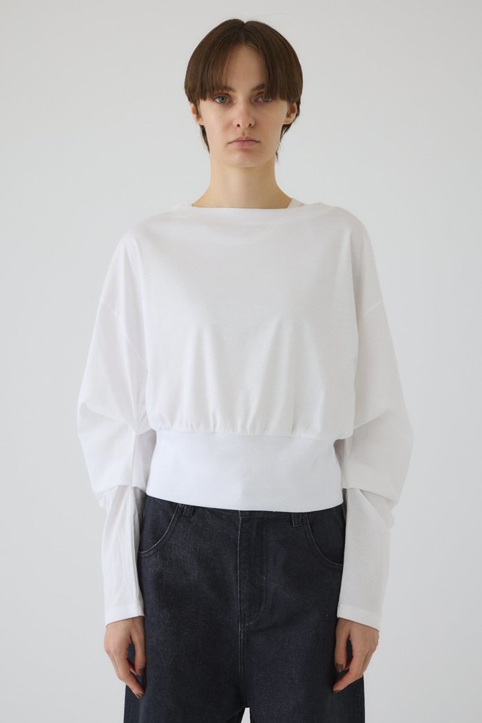 【リムアーク/RIM.ARK】のSleeve tuck cut tops/カットソー インテリア・キッズ・メンズ・レディースファッション・服の通販 founy(ファウニー) https://founy.com/ ファッション Fashion レディースファッション Fashion for Women トップス・カットソー Cut & Sew Tops シャツ・ブラウス・オフィスカジュアル Elegant Blouses & Button-Ups ロングTシャツ・Tシャツ Longline T-Shirts & Tees カットソー・ベーシックTシャツ Cut-and-Sewn Tops / Stretch Tees & Basics おすすめ Recommended / Our Picks カットソー Cut and Sewn Top スリーブ Sleeve, Long Sleeve / Short Sleeve ロング Long, Long-Length |ID: prp329100004928179 ipo3291000000036980618