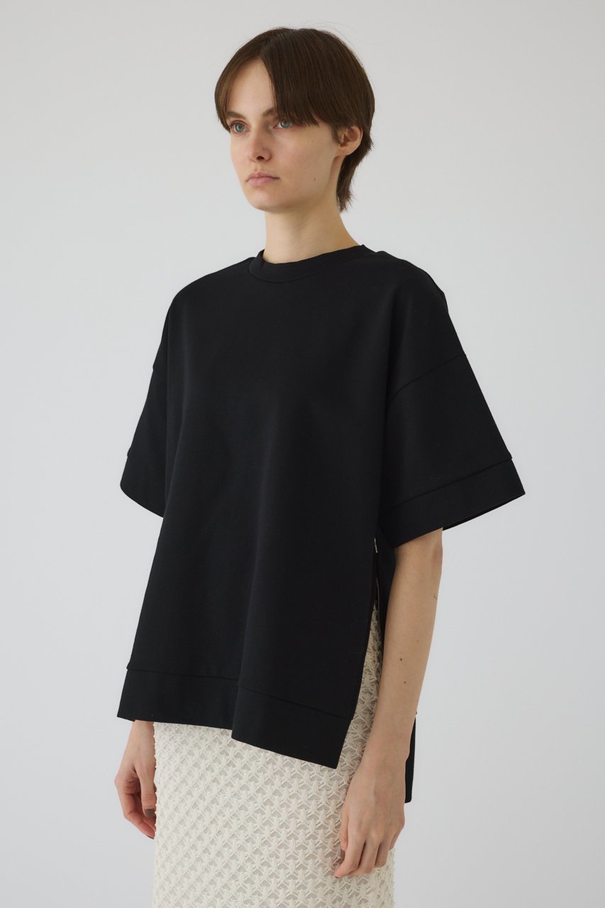 【リムアーク/RIM.ARK】のSide zip h/s PO/プルオーバー 人気、トレンドファッション・服の通販 founy(ファニー) 　ファッション　Fashion　レディースファッション　Fashion for Women　トップス・カットソー　Cut & Sew Tops　シャツ・ブラウス・オフィスカジュアル　Elegant Blouses & Button-Ups　レディースパーカー・カジュアルフーディー　Casual Hoodies & Sweatshirts　ロングTシャツ・Tシャツ　Longline T-Shirts & Tees　カジュアルプルオーバー・ニットトップス　Pullovers & Knit Tops / Casual Pullovers　スウェット・クルーネックトップス　Sweatshirts & Crewnecks / Relaxed Fit Sweat Tops　カットソー・ベーシックTシャツ　Cut-and-Sewn Tops / Stretch Tees & Basics　バランス　Balance, Style Balance　メタル　Metal, Metal Parts　半袖　Short Sleeve, Half Sleeve　other-2|ID: prp329100004928183 ipo3291000000036980649