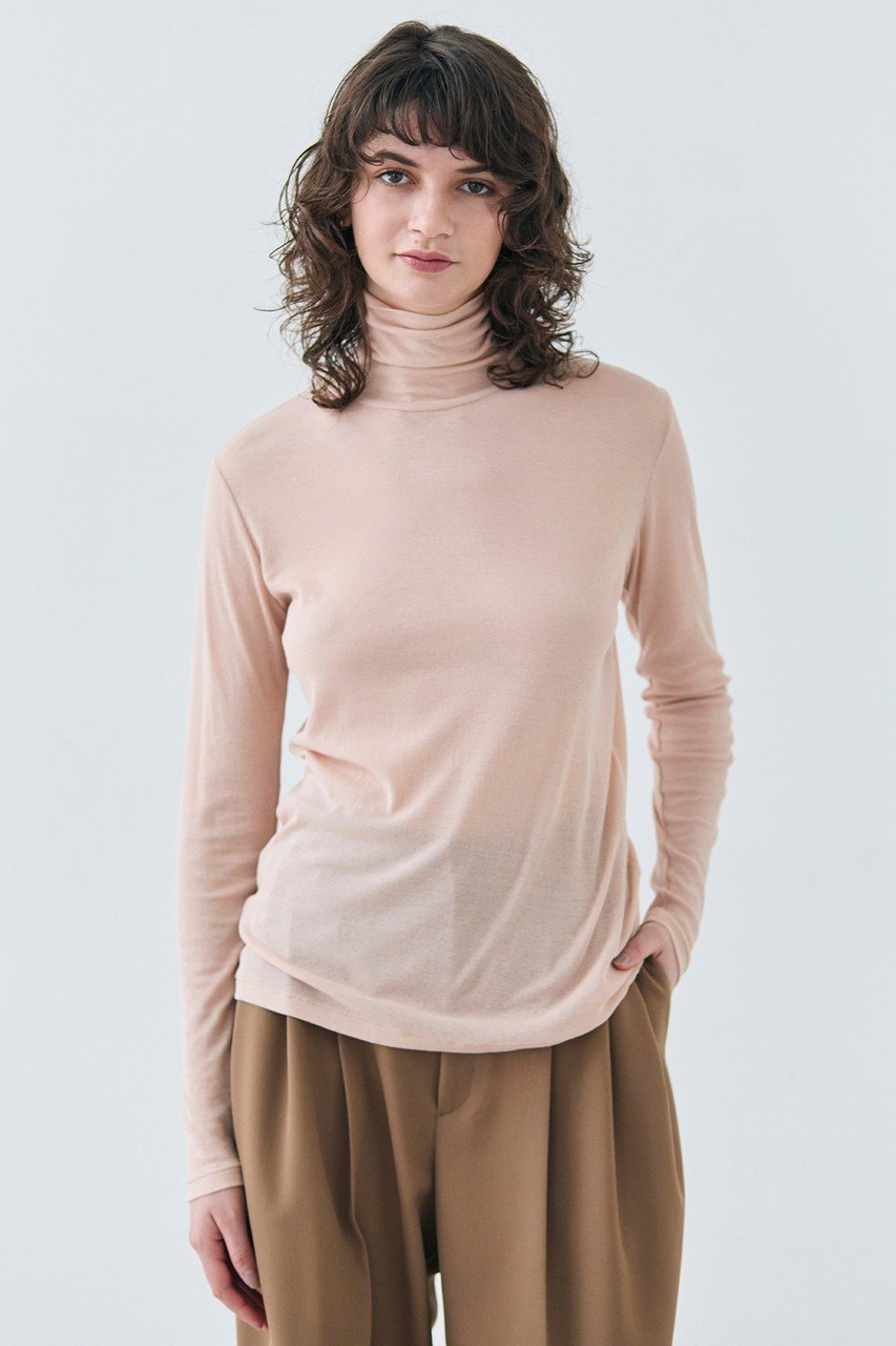 【ベイジ,/BEIGE,】のSORE(ソ―ル)/コットンシアーハイネックカットソー 人気、トレンドファッション・服の通販 founy(ファニー) 　ファッション　Fashion　レディースファッション　Fashion for Women　トップス・カットソー　Cut & Sew Tops　シャツ・ブラウス・オフィスカジュアル　Elegant Blouses & Button-Ups　ロングTシャツ・Tシャツ　Longline T-Shirts & Tees　カットソー・ベーシックTシャツ　Cut-and-Sewn Tops / Stretch Tees & Basics　カットソー　Cut and Sewn Top　シンプル　Simple, Minimal　スリーブ　Sleeve, Long Sleeve / Short Sleeve　ハイネック　High Neck, Mock Neck　ロング　Long, Long-Length　エレガント 上品　Elegant　A/W・秋冬　Autumn/Winter　other-7|ID: prp329100004928189 ipo3291000000036980747