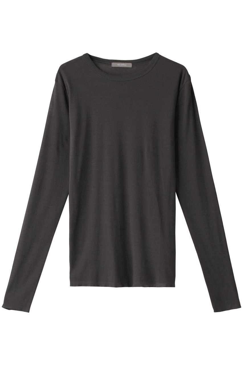 【エリオポール/heliopole】のシアーロングスリーブTシャツ インテリア・キッズ・メンズ・レディースファッション・服の通販 founy(ファニー) 　ファッション　Fashion　レディースファッション　Fashion for Women　トップス・カットソー　Cut & Sew Tops　シャツ・ブラウス・オフィスカジュアル　Elegant Blouses & Button-Ups　ロングTシャツ・Tシャツ　Longline T-Shirts & Tees　カットソー・ベーシックTシャツ　Cut-and-Sewn Tops / Stretch Tees & Basics　おすすめ　Recommended / Our Picks　スリーブ　Sleeve, Long Sleeve / Short Sleeve　ロング　Long, Long-Length　チャコールグレー|ID: prp329100004928206 ipo3291000000036980965