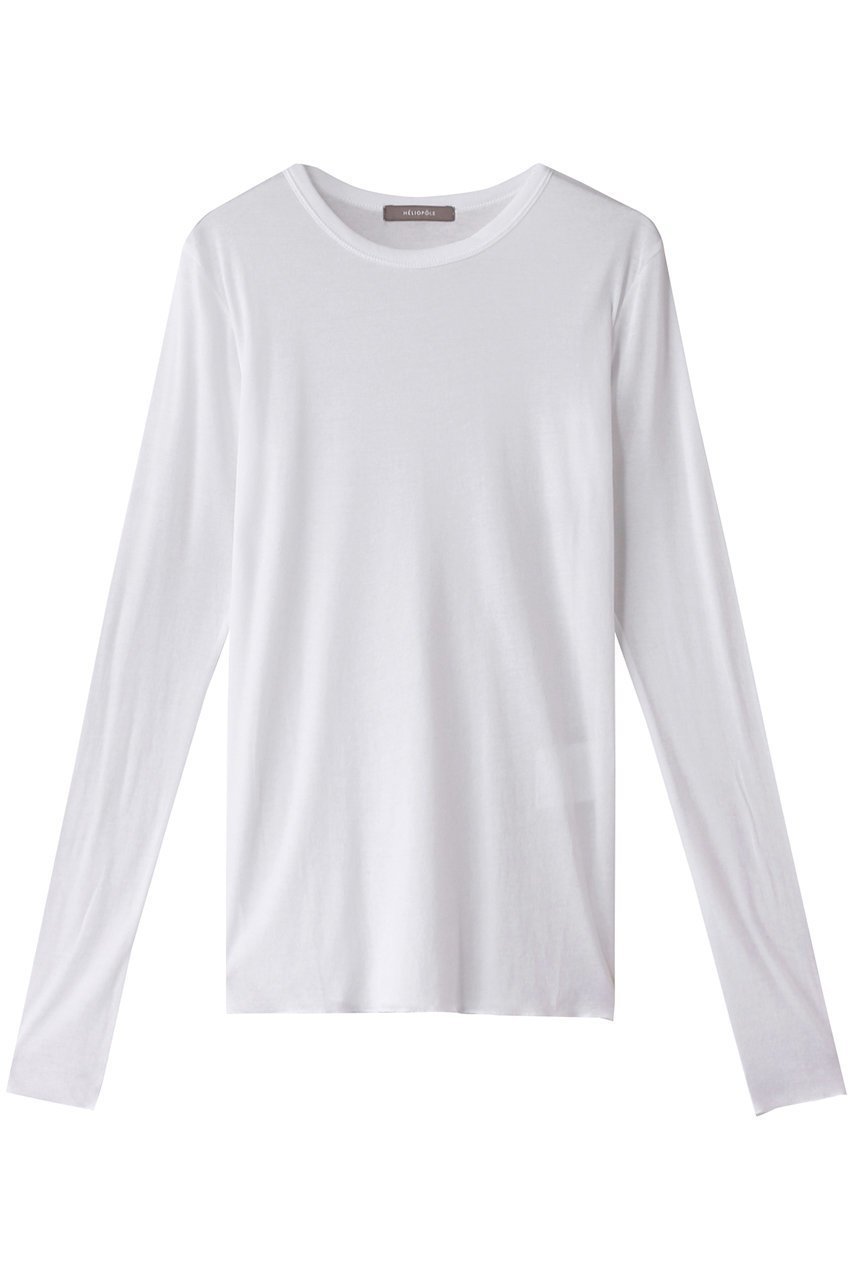 【エリオポール/heliopole】のシアーロングスリーブTシャツ インテリア・キッズ・メンズ・レディースファッション・服の通販 founy(ファニー) 　ファッション　Fashion　レディースファッション　Fashion for Women　トップス・カットソー　Cut & Sew Tops　シャツ・ブラウス・オフィスカジュアル　Elegant Blouses & Button-Ups　ロングTシャツ・Tシャツ　Longline T-Shirts & Tees　カットソー・ベーシックTシャツ　Cut-and-Sewn Tops / Stretch Tees & Basics　おすすめ　Recommended / Our Picks　スリーブ　Sleeve, Long Sleeve / Short Sleeve　ロング　Long, Long-Length　ホワイト|ID: prp329100004928206 ipo3291000000036980972