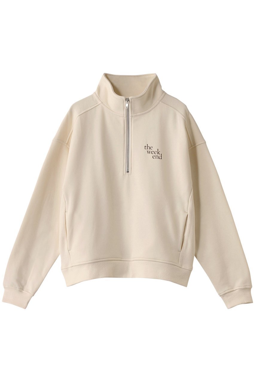 【ガリャルダガランテ/GALLARDAGALANTE】のハーフZIP裏起毛スウェット インテリア・キッズ・メンズ・レディースファッション・服の通販 founy(ファニー) 　ファッション　Fashion　レディースファッション　Fashion for Women　トップス・カットソー　Cut & Sew Tops　シャツ・ブラウス・オフィスカジュアル　Elegant Blouses & Button-Ups　レディースパーカー・カジュアルフーディー　Casual Hoodies & Sweatshirts　ロングTシャツ・Tシャツ　Longline T-Shirts & Tees　スウェット・クルーネックトップス　Sweatshirts & Crewnecks / Relaxed Fit Sweat Tops　カットソー・ベーシックTシャツ　Cut-and-Sewn Tops / Stretch Tees & Basics　おすすめ　Recommended / Our Picks　ショート　Short, Short Length　スウェット / スエット　Sweatshirt, Sweatwear　スラックス　Slacks, Dress Pants　ハーフ　Half, Half-Length　ミックス　Mix, Mixed Style　オフホワイト|ID: prp329100004928279 ipo3291000000036981631