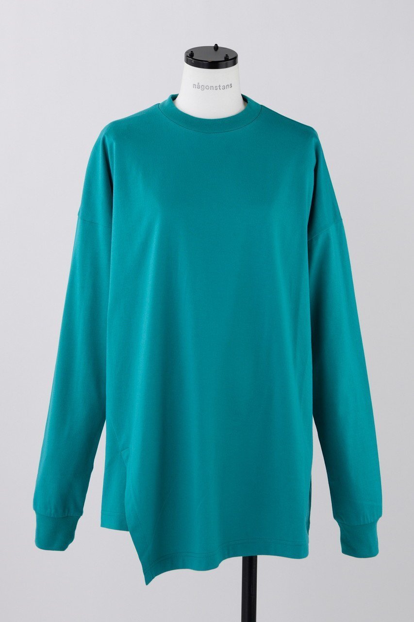 【ナゴンスタンス/nagonstans】のCO天竺 アシンメロンT インテリア・キッズ・メンズ・レディースファッション・服の通販 founy(ファニー) 　ファッション　Fashion　レディースファッション　Fashion for Women　トップス・カットソー　Cut & Sew Tops　シャツ・ブラウス・オフィスカジュアル　Elegant Blouses & Button-Ups　ロングTシャツ・Tシャツ　Longline T-Shirts & Tees　カットソー・ベーシックTシャツ　Cut-and-Sewn Tops / Stretch Tees & Basics　スリーブ　Sleeve, Long Sleeve / Short Sleeve　ロング　Long, Long-Length　人気　Popular, Best Seller　冬　Winter / This Winter　Emerald|ID: prp329100004928280 ipo3291000000036981661