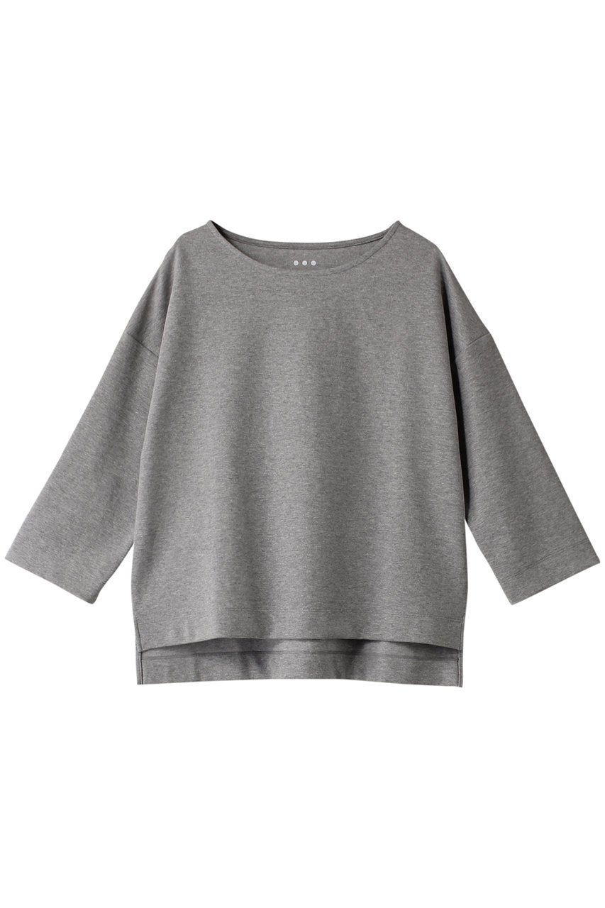 【スリー ドッツ/three dots】のストレッチポンチ ボートネックプルオーバー インテリア・キッズ・メンズ・レディースファッション・服の通販 founy(ファニー) 　ファッション　Fashion　レディースファッション　Fashion for Women　トップス・カットソー　Cut & Sew Tops　シャツ・ブラウス・オフィスカジュアル　Elegant Blouses & Button-Ups　ロングTシャツ・Tシャツ　Longline T-Shirts & Tees　カジュアルプルオーバー・ニットトップス　Pullovers & Knit Tops / Casual Pullovers　カットソー・ベーシックTシャツ　Cut-and-Sewn Tops / Stretch Tees & Basics　コンパクト　Compact, Small Size　シンプル　Simple, Minimal　ストレッチ　Stretch, Stretchy Fabric　スリーブ　Sleeve, Long Sleeve / Short Sleeve　ルーズ　Loose, Oversized　ロング　Long, Long-Length　グラナイト|ID: prp329100004928322 ipo3291000000036982045
