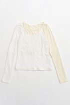 【メゾンスペシャル/MAISON SPECIAL】のRandom Cut Tops/ランダムカットトップス 人気、トレンドファッション・服の通販 founy(ファニー) ファッション Fashion レディースファッション Fashion for Women トップス・カットソー Cut & Sew Tops シャツ・ブラウス・オフィスカジュアル Elegant Blouses & Button-Ups ロングTシャツ・Tシャツ Longline T-Shirts & Tees カットソー・ベーシックTシャツ Cut-and-Sewn Tops / Stretch Tees & Basics カットソー Cut and Sewn Top スリーブ Sleeve, Long Sleeve / Short Sleeve ドッキング Docking, Mixed Material ロング Long, Long-Length thumbnail WHT(ホワイト)|ID: prp329100004928343 ipo3291000000036982230