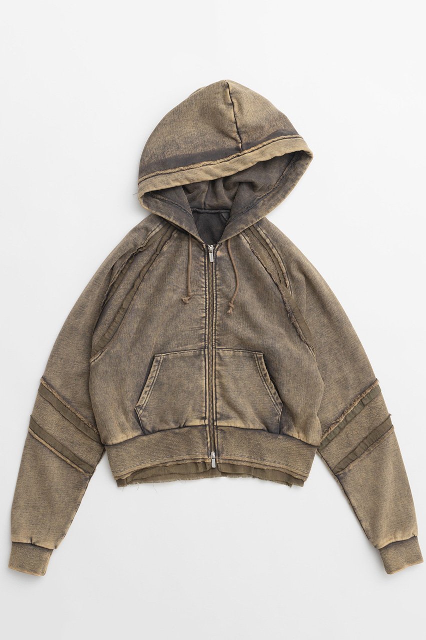 【メゾンスペシャル/MAISON SPECIAL】のCrush Processing Short Length Hoodie/クラッシュドショートパーカー インテリア・キッズ・メンズ・レディースファッション・服の通販 founy(ファニー) 　ファッション　Fashion　レディースファッション　Fashion for Women　トップス・カットソー　Cut & Sew Tops　シャツ・ブラウス・オフィスカジュアル　Elegant Blouses & Button-Ups　レディースパーカー・カジュアルフーディー　Casual Hoodies & Sweatshirts　ロングTシャツ・Tシャツ　Longline T-Shirts & Tees　スウェット・クルーネックトップス　Sweatshirts & Crewnecks / Relaxed Fit Sweat Tops　カットソー・ベーシックTシャツ　Cut-and-Sewn Tops / Stretch Tees & Basics　コンパクト　Compact, Small Size　タイトスカート　Pencil Skirt, Tight Skirt　パウダー　Powder, Soft Tone　レース　Lace, Lace Fabric　羽織　Haori, Light Jacket　BRN(ブラウン)|ID: prp329100004928357 ipo3291000000036982352