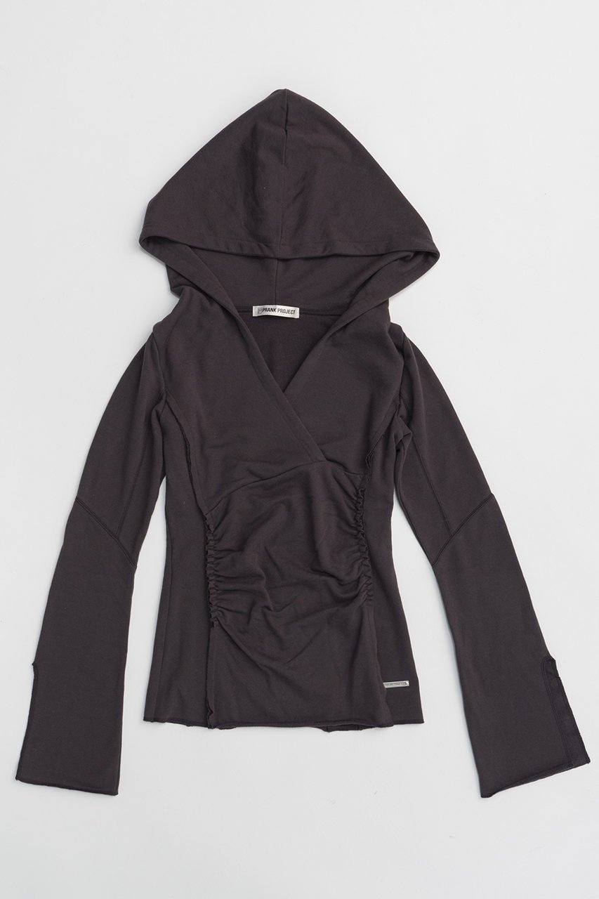 【プランク プロジェクト/PRANK PROJECT】のドレープフーディトップス / Drape Hoodie Top インテリア・キッズ・メンズ・レディースファッション・服の通販 founy(ファニー) 　ファッション　Fashion　レディースファッション　Fashion for Women　トップス・カットソー　Cut & Sew Tops　シャツ・ブラウス・オフィスカジュアル　Elegant Blouses & Button-Ups　レディースパーカー・カジュアルフーディー　Casual Hoodies & Sweatshirts　ロングTシャツ・Tシャツ　Longline T-Shirts & Tees　スウェット・クルーネックトップス　Sweatshirts & Crewnecks / Relaxed Fit Sweat Tops　カットソー・ベーシックTシャツ　Cut-and-Sewn Tops / Stretch Tees & Basics　ドレープ　Drape, Draping Fabric　ビッグ　Big, Oversized　C.GRY(チャコールグレー)|ID: prp329100004928402 ipo3291000000036982747