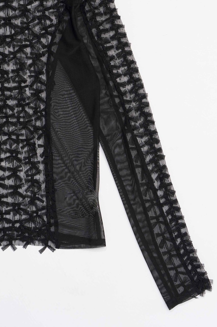 【メゾンスペシャル/MAISON SPECIAL】のRibbon Tulle Sheer Tops/リボンチュールシアートップス 人気、トレンドファッション・服の通販 founy(ファニー) 　ファッション　Fashion　レディースファッション　Fashion for Women　トップス・カットソー　Cut & Sew Tops　シャツ・ブラウス・オフィスカジュアル　Elegant Blouses & Button-Ups　ロングTシャツ・Tシャツ　Longline T-Shirts & Tees　カットソー・ベーシックTシャツ　Cut-and-Sewn Tops / Stretch Tees & Basics　インナー　Innerwear　コンパクト　Compact, Small Size　スリーブ　Sleeve, Long Sleeve / Short Sleeve　チュール　Tulip, Tulip Motif　デニム　Denim, Jeans Material　ドッキング　Docking, Mixed Material　ロング　Long, Long-Length　無地　Plain, Solid Color　other-3|ID: prp329100004928431 ipo3291000000036982952