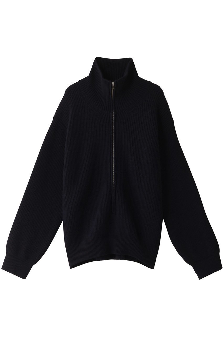 【ヨーク/YOKE】の【UNISEX】WOOL 3/4 FRONT ZIP ハイネックリブセーター インテリア・キッズ・メンズ・レディースファッション・服の通販 founy(ファニー) 　ファッション　Fashion　レディースファッション　Fashion for Women　トップス・カットソー　Cut & Sew Tops　シャツ・ブラウス・オフィスカジュアル　Elegant Blouses & Button-Ups　レディースパーカー・カジュアルフーディー　Casual Hoodies & Sweatshirts　ロングTシャツ・Tシャツ　Longline T-Shirts & Tees　スウェット・クルーネックトップス　Sweatshirts & Crewnecks / Relaxed Fit Sweat Tops　カットソー・ベーシックTシャツ　Cut-and-Sewn Tops / Stretch Tees & Basics　ユニセックス　Unisex, Genderless　シンプル　Simple, Minimal　ハイネック　High Neck, Mock Neck　エレガント 上品　Elegant　A/W・秋冬　Autumn/Winter　羽織　Haori, Light Jacket　ネイビー|ID: prp329100004928465 ipo3291000000036983216