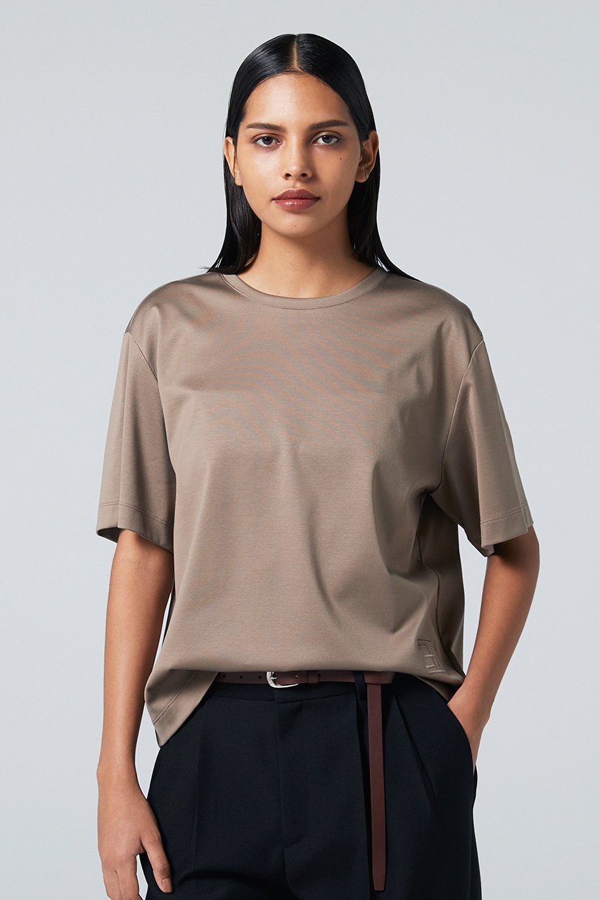 【オーヴィル/EAUVIRE】のオフボディTシャツ 人気、トレンドファッション・服の通販 founy(ファニー) 　ファッション　Fashion　レディースファッション　Fashion for Women　トップス・カットソー　Cut & Sew Tops　シャツ・ブラウス・オフィスカジュアル　Elegant Blouses & Button-Ups　ロングTシャツ・Tシャツ　Longline T-Shirts & Tees　カットソー・ベーシックTシャツ　Cut-and-Sewn Tops / Stretch Tees & Basics　カットソー　Cut and Sewn Top　ショート　Short, Short Length　シルケット　Silket, Silky Cotton　ストレッチ　Stretch, Stretchy Fabric　スリーブ　Sleeve, Long Sleeve / Short Sleeve　バランス　Balance, Style Balance　ボトム　Bottoms, Lower Wear　エレガント 上品　Elegant　 other-1|ID: prp329100004928501 ipo3291000000036983475