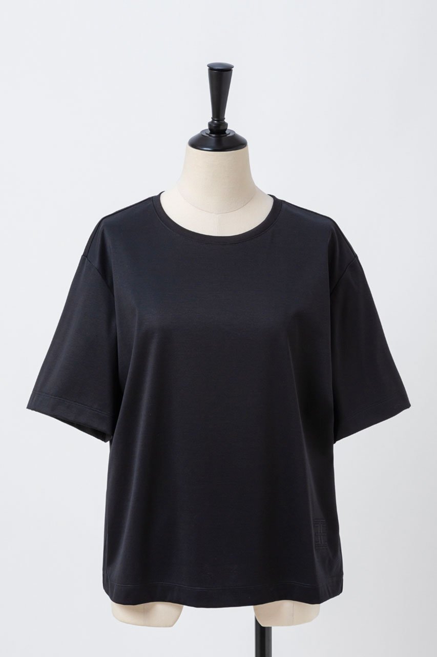 【オーヴィル/EAUVIRE】のオフボディTシャツ インテリア・キッズ・メンズ・レディースファッション・服の通販 founy(ファニー) 　ファッション　Fashion　レディースファッション　Fashion for Women　トップス・カットソー　Cut & Sew Tops　シャツ・ブラウス・オフィスカジュアル　Elegant Blouses & Button-Ups　ロングTシャツ・Tシャツ　Longline T-Shirts & Tees　カットソー・ベーシックTシャツ　Cut-and-Sewn Tops / Stretch Tees & Basics　カットソー　Cut and Sewn Top　ショート　Short, Short Length　シルケット　Silket, Silky Cotton　ストレッチ　Stretch, Stretchy Fabric　スリーブ　Sleeve, Long Sleeve / Short Sleeve　バランス　Balance, Style Balance　ボトム　Bottoms, Lower Wear　エレガント 上品　Elegant　ブラック|ID: prp329100004928501 ipo3291000000036983483