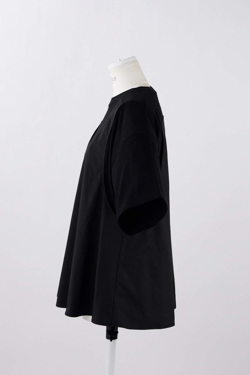 【エンフォルド/ENFOLD】のソフト天竺 Combi フレアT/SH Tシャツ 人気、トレンドファッション・服の通販 founy(ファニー) 　ファッション　Fashion　レディースファッション　Fashion for Women　トップス・カットソー　Cut & Sew Tops　シャツ・ブラウス・オフィスカジュアル　Elegant Blouses & Button-Ups　ロングTシャツ・Tシャツ　Longline T-Shirts & Tees　カットソー・ベーシックTシャツ　Cut-and-Sewn Tops / Stretch Tees & Basics　カットソー　Cut and Sewn Top　ショート　Short, Short Length　ストレッチ　Stretch, Stretchy Fabric　スリーブ　Sleeve, Long Sleeve / Short Sleeve　セットアップ　Set-Up, Coordinated Outfit　タフタ　Taffeta, Structured Fabric　ドッキング　Docking, Mixed Material　フレア　Flare, Flared　other-2|ID: prp329100004928522 ipo3291000000036983673