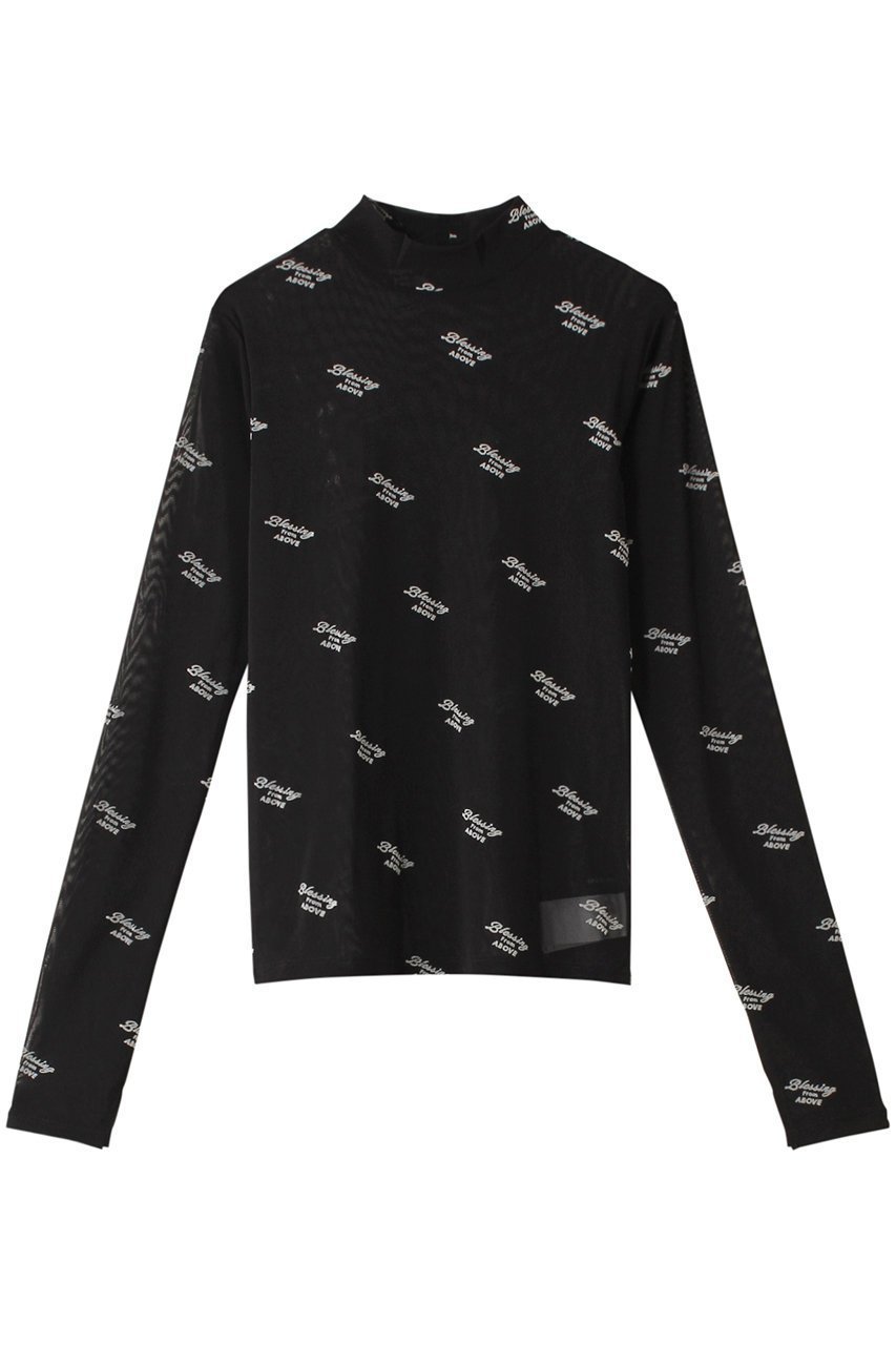 【メゾンスペシャル/MAISON SPECIAL】のBLESSING Flocky Print Turtleneck Tops/BLESSINGフロッキータートルトップス インテリア・キッズ・メンズ・レディースファッション・服の通販 founy(ファニー) 　ファッション　Fashion　レディースファッション　Fashion for Women　トップス・カットソー　Cut & Sew Tops　シャツ・ブラウス・オフィスカジュアル　Elegant Blouses & Button-Ups　ロングTシャツ・Tシャツ　Longline T-Shirts & Tees　カットソー・ベーシックTシャツ　Cut-and-Sewn Tops / Stretch Tees & Basics　タートルネック・ハイネックトップス　Turtlenecks & High-Neck Tops　グラフィック　Graphic, Graphic Design　ジャケット　Jacket, Outerwear　スタイリッシュ　Stylish, Fashionable　スリーブ　Sleeve, Long Sleeve / Short Sleeve　羽織　Haori, Light Jacket　メッシュ　Mesh, Net Fabric　ロング　Long, Long-Length　BLK(ブラック)|ID: prp329100004928532 ipo3291000000036983754